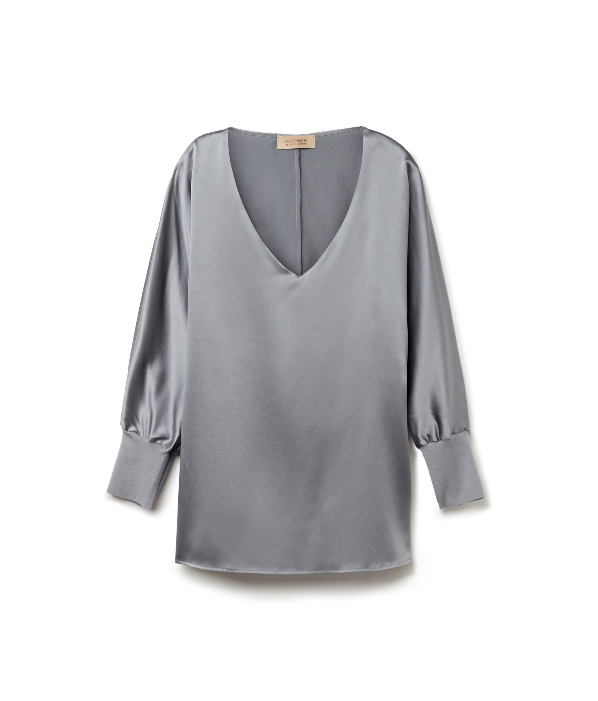 Blusa Scollo a V in Seta