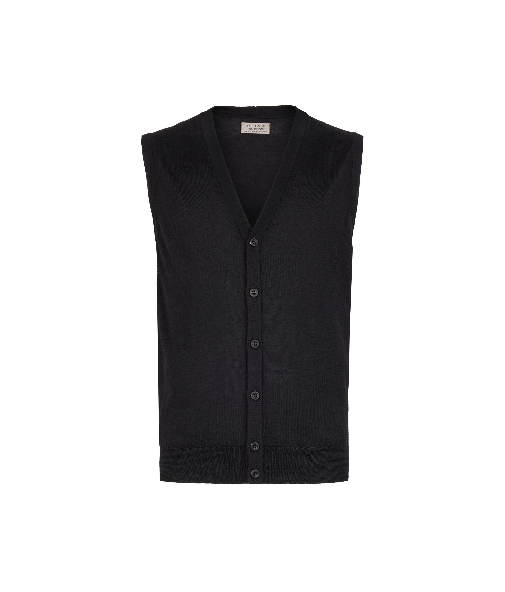 Ultrafine Cashmere Waistcoat Colore Black