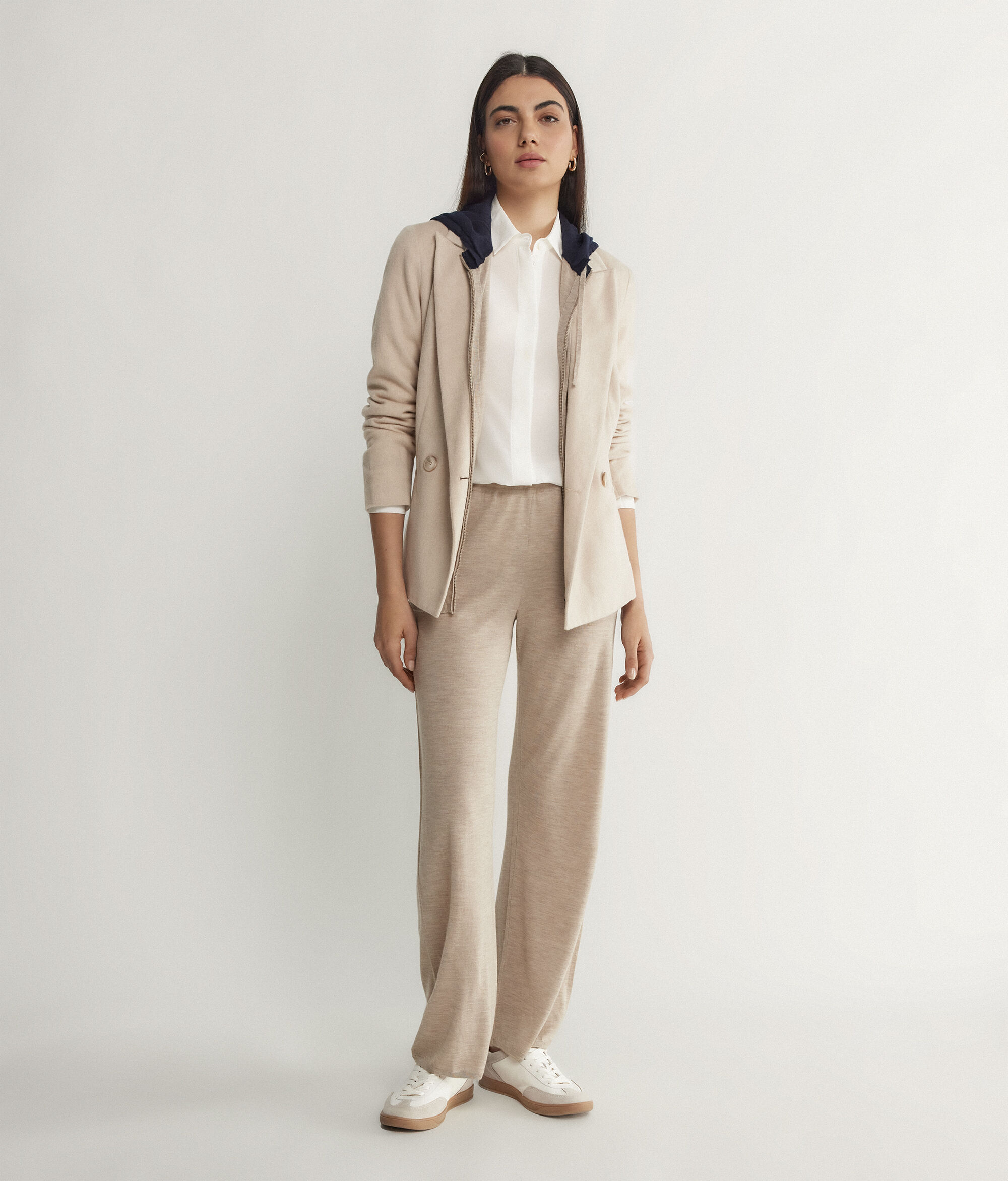 Pantalón palazzo de cashmere ultrafine