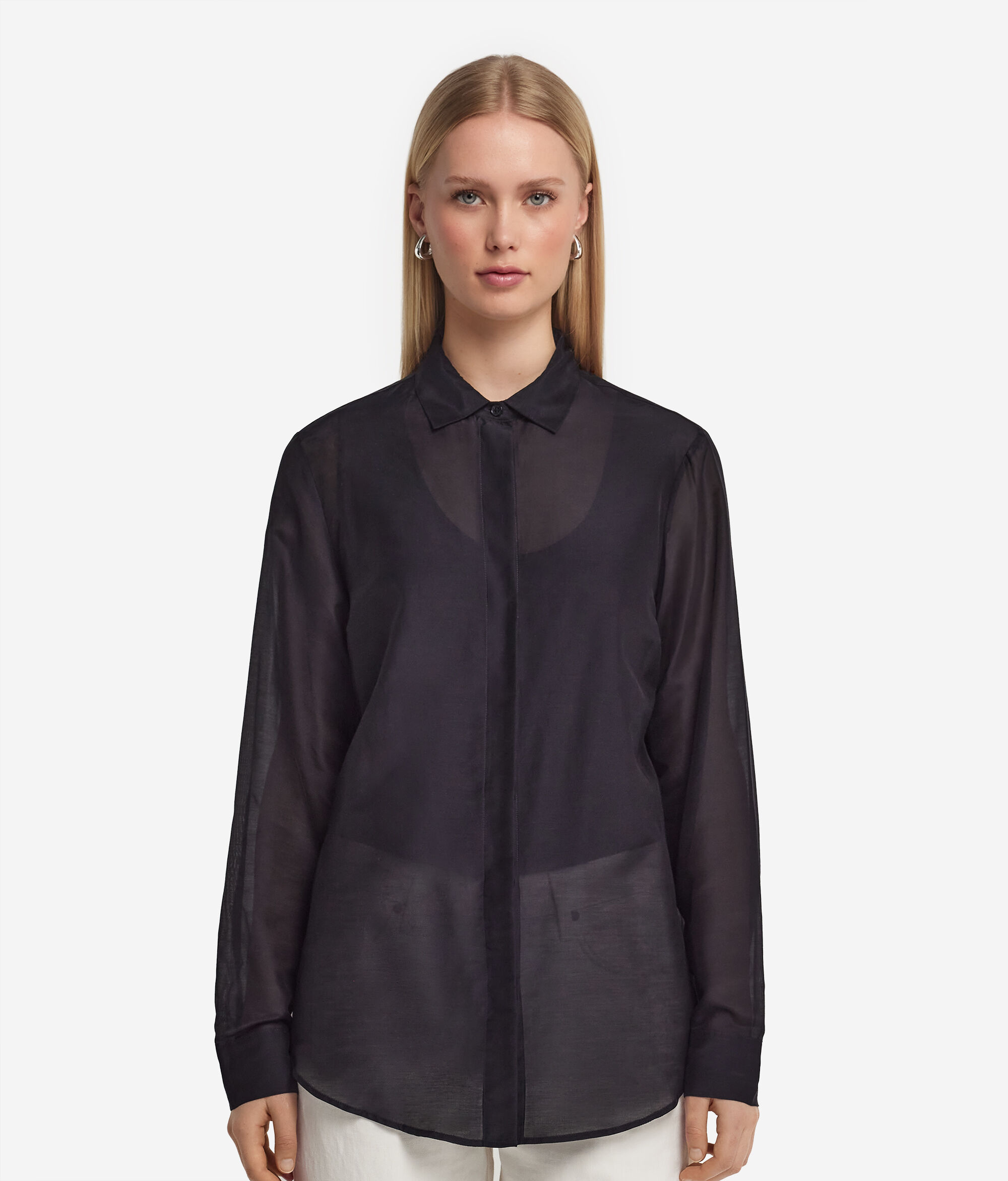 Camicia Colletto Mussola in Cotone e Seta