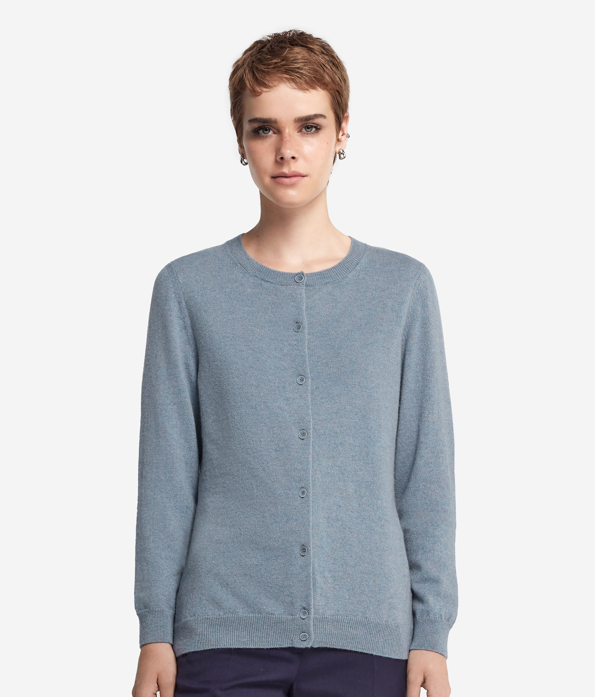 Ultrasoft Cashmere Round-Neck Cardigan