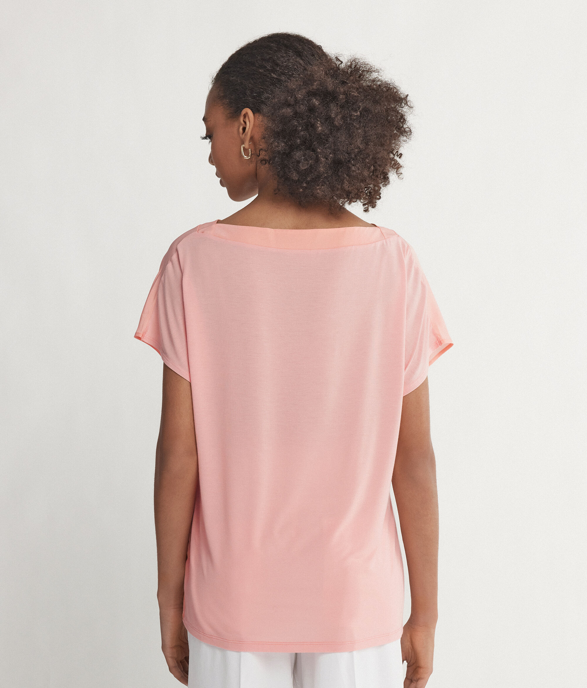 Silk V-Neck Kimono T-Shirt