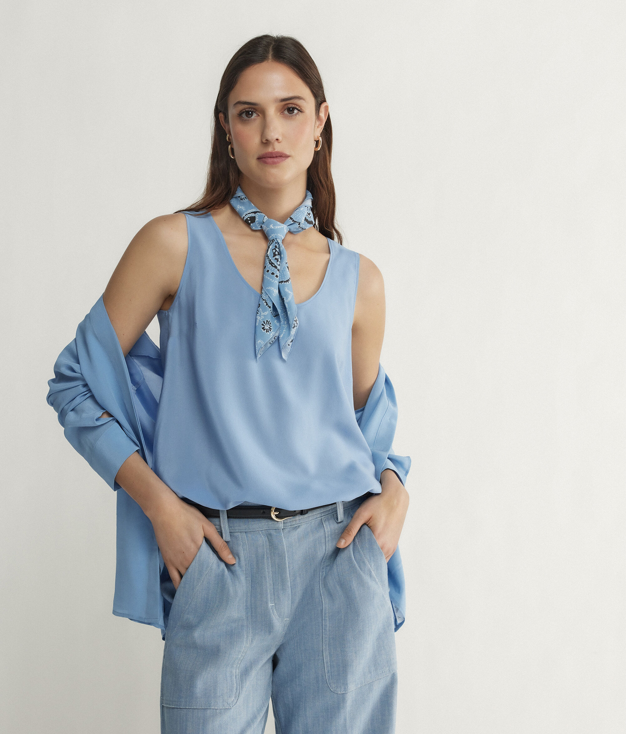 Wide-Neck Silk Camisole