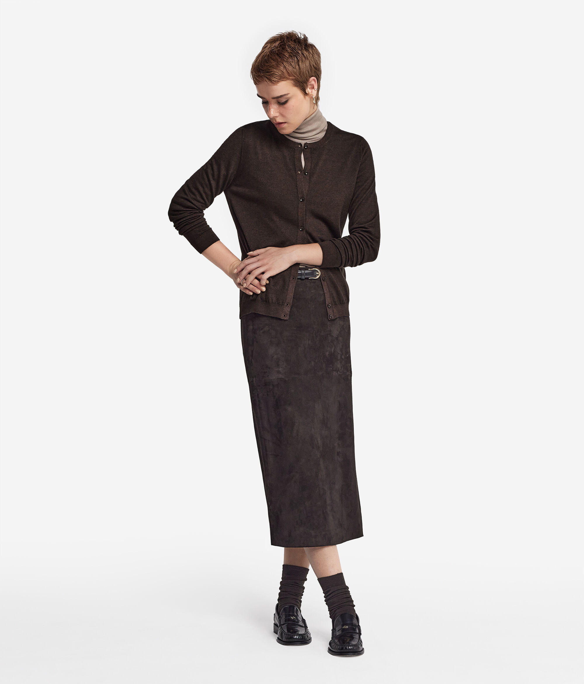 Rebeca con cuello redondo de cashmere ultrafine