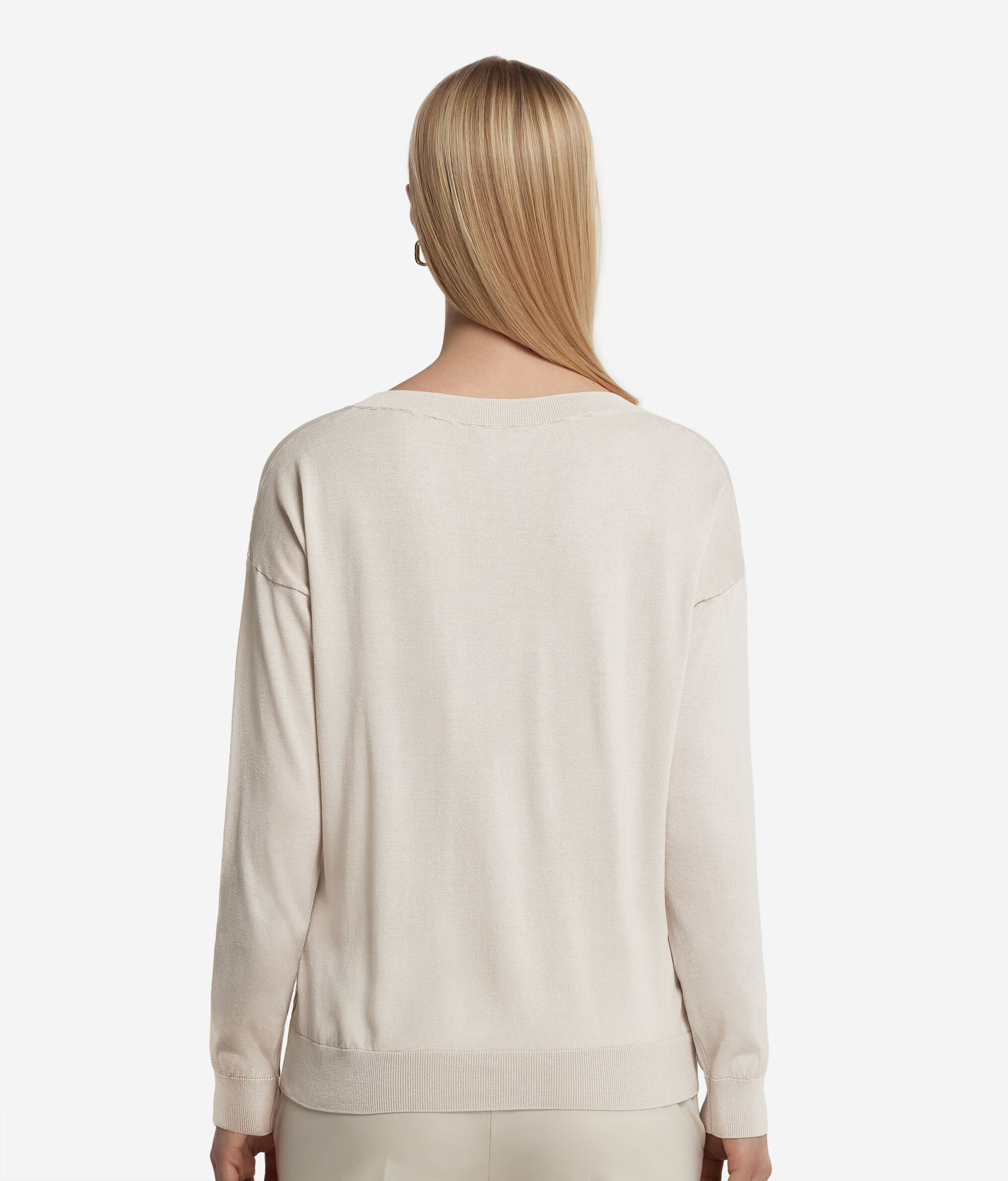 Silk and Cotton Round-Neck Jumper