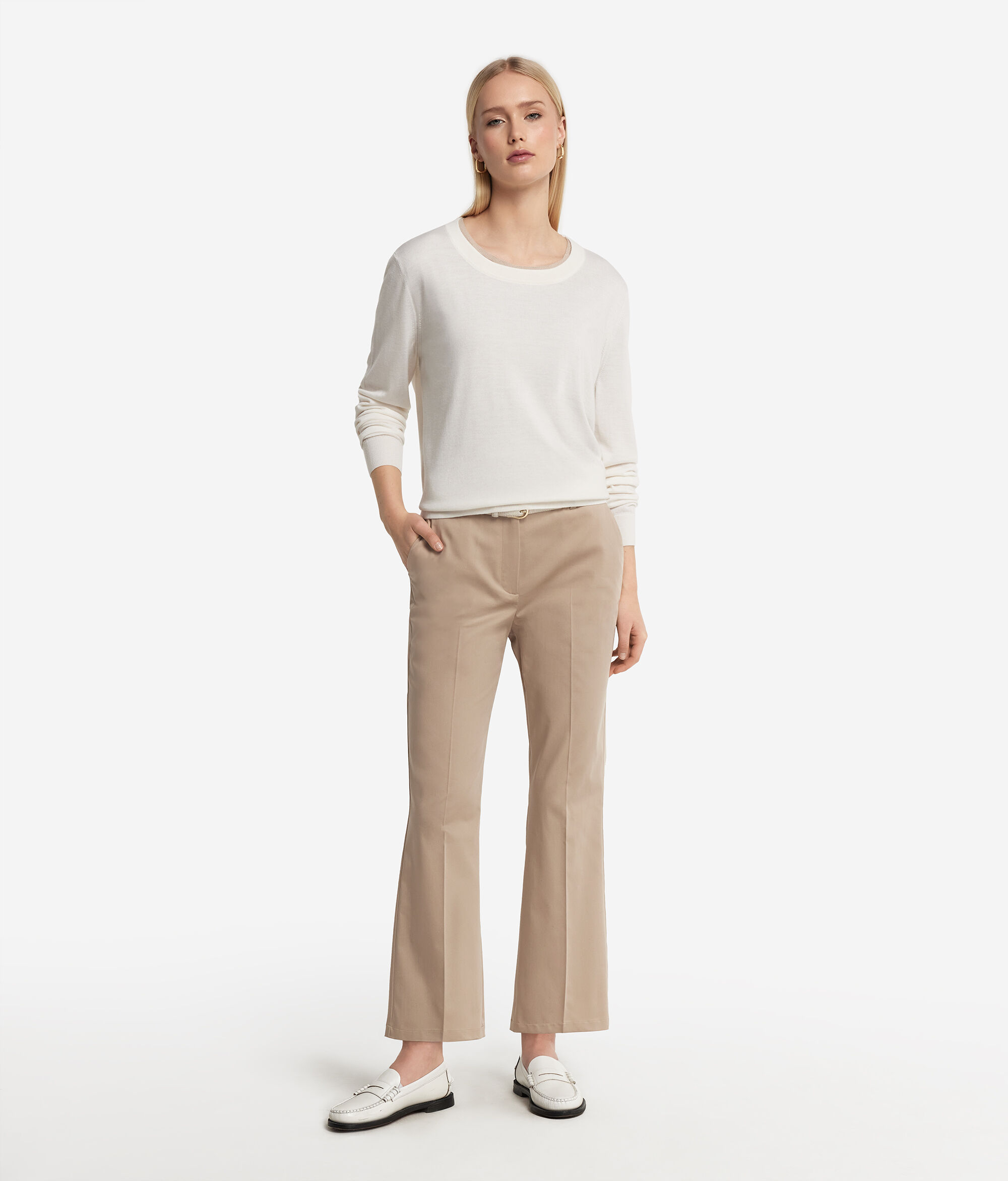 Cotton Fabric Flared Pants