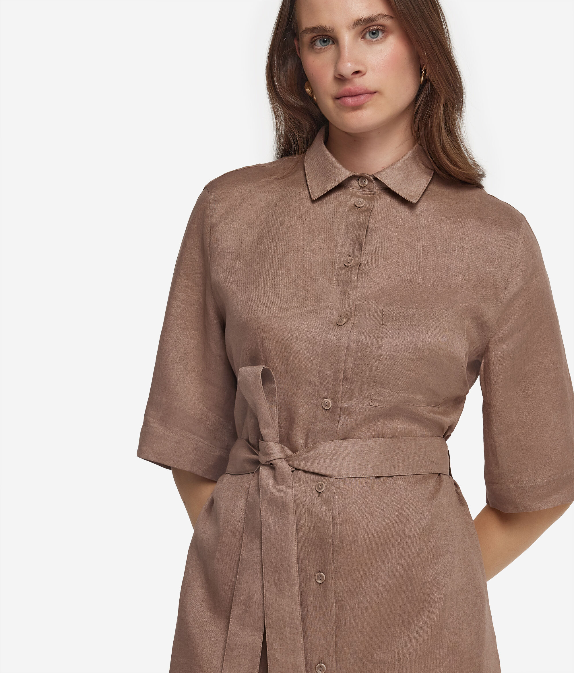 Linen shirtdress
