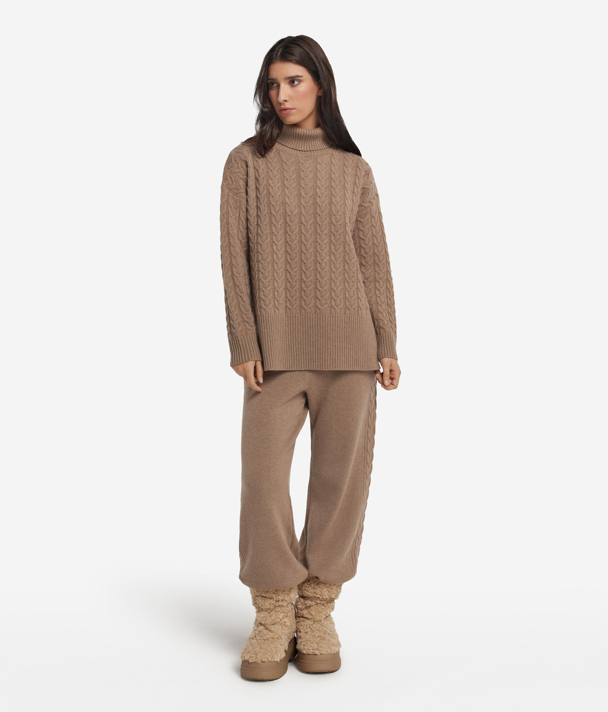 Ultrasoft Cashmere cable stitch turtleneck