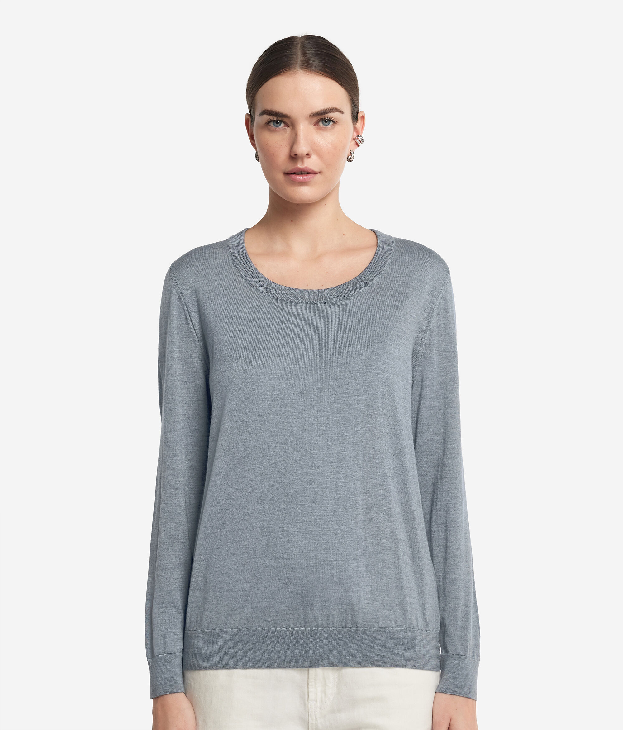 Μπλούζα από Ultrafine Cashmere με Στρογγυλή Λαιμόκοψη