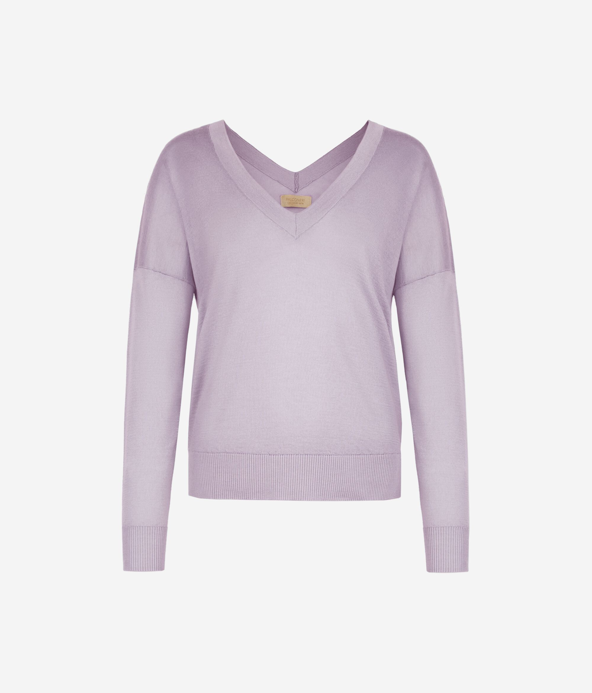 Pullover mit doppeltem V-Ausschnitt aus Silkfine