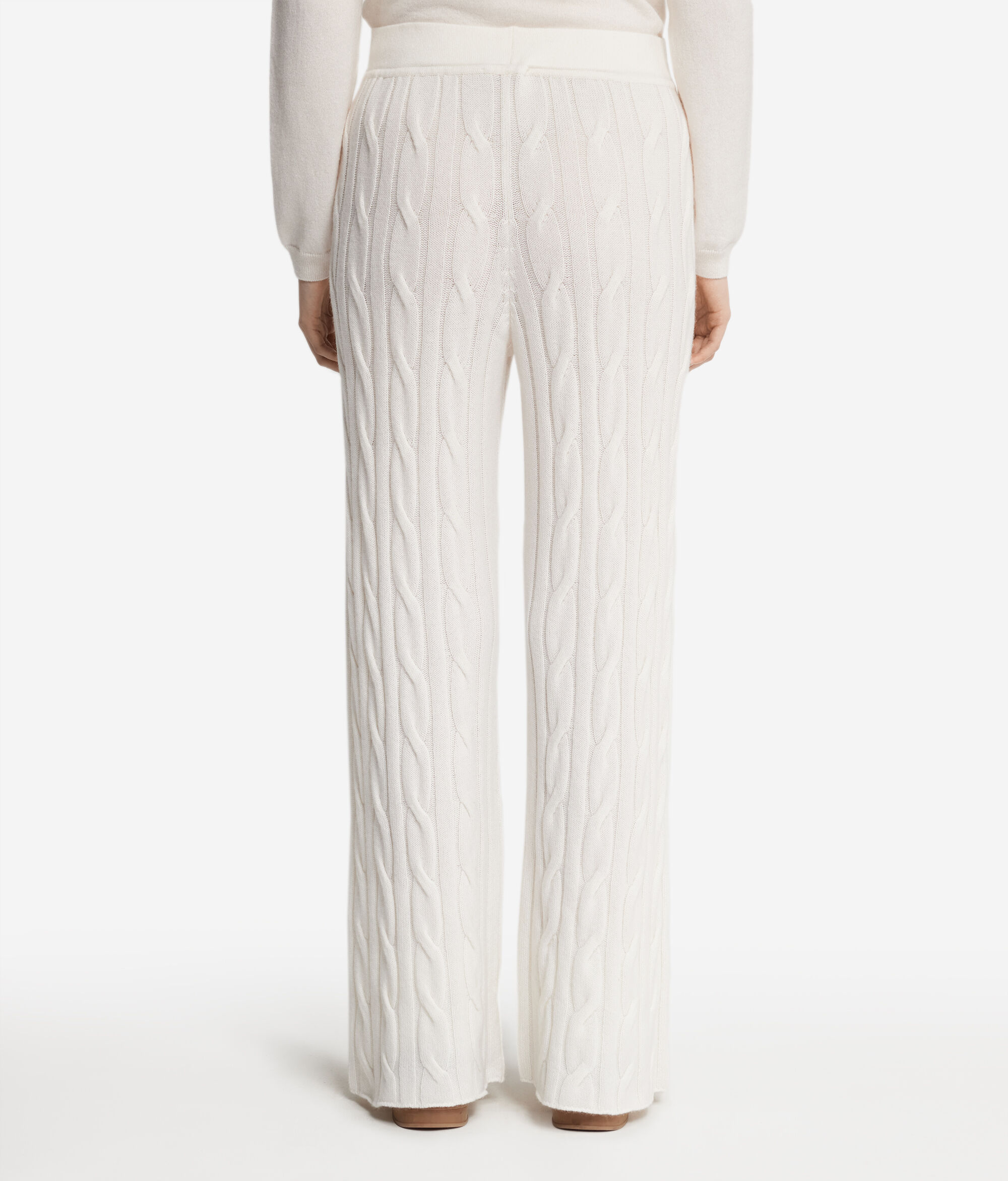Pantaloni cu Model Împletit din Cașmir Ultrasoft