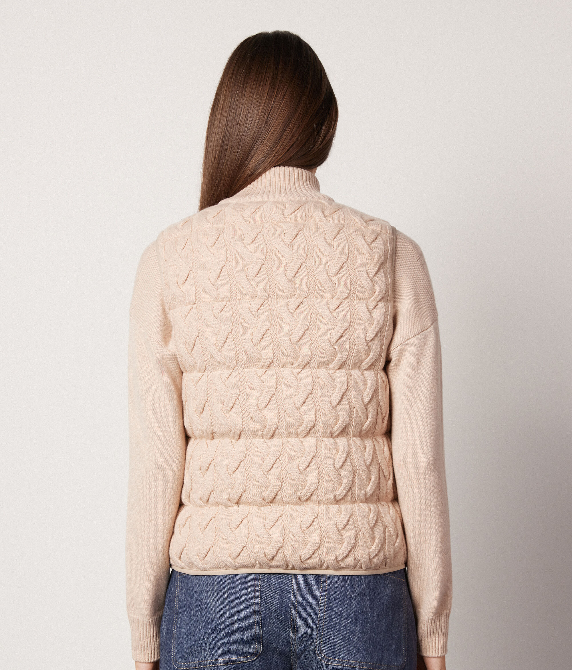 Reversible Cable-Knit Quilted Vest