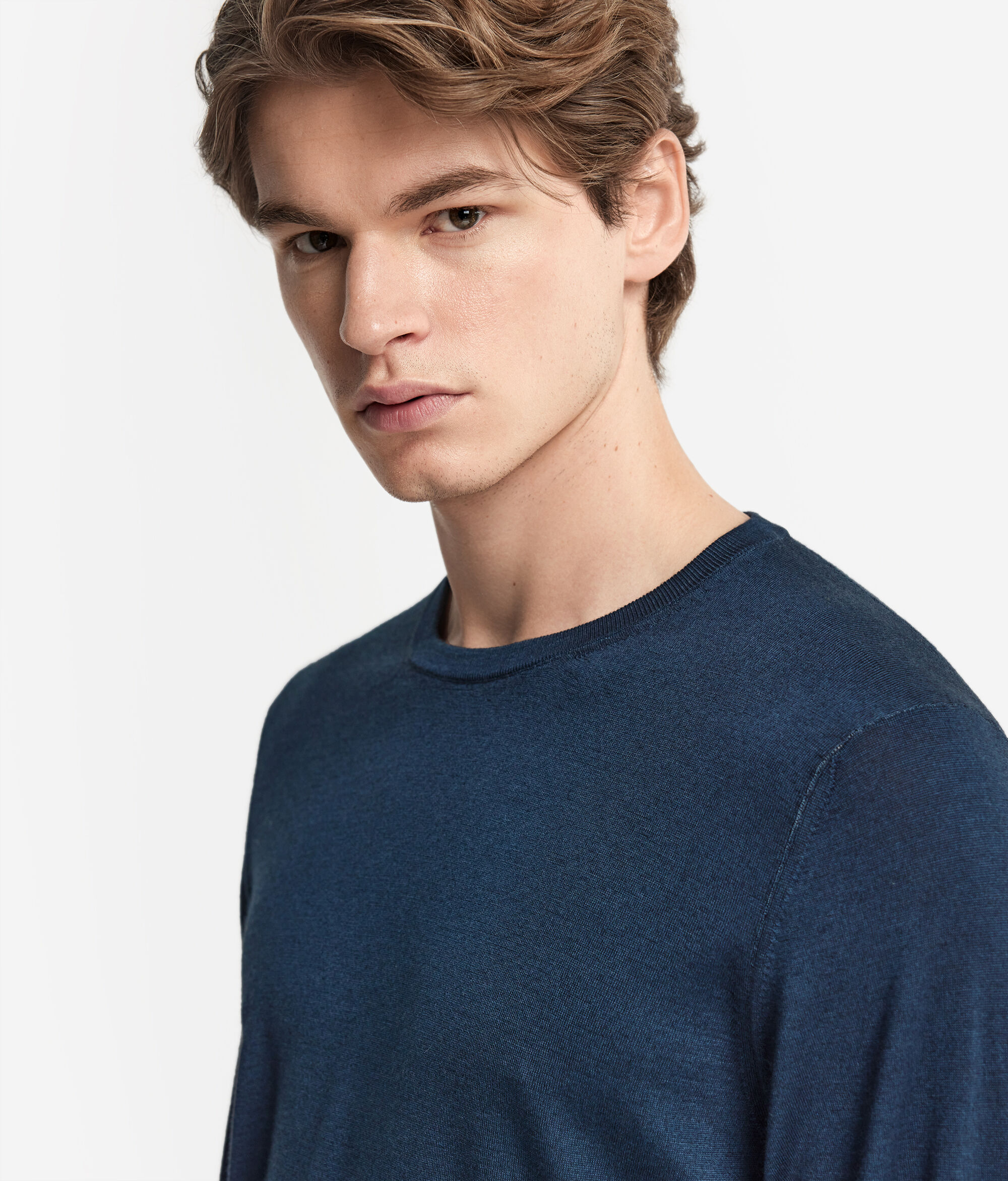 Camisola com Decote Redondo em Ultrafine Cashmere