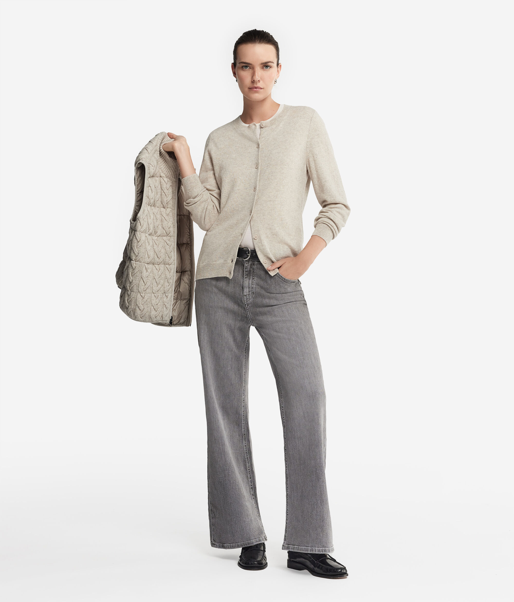 Ultrasoft Cashmere Round-Neck Cardigan