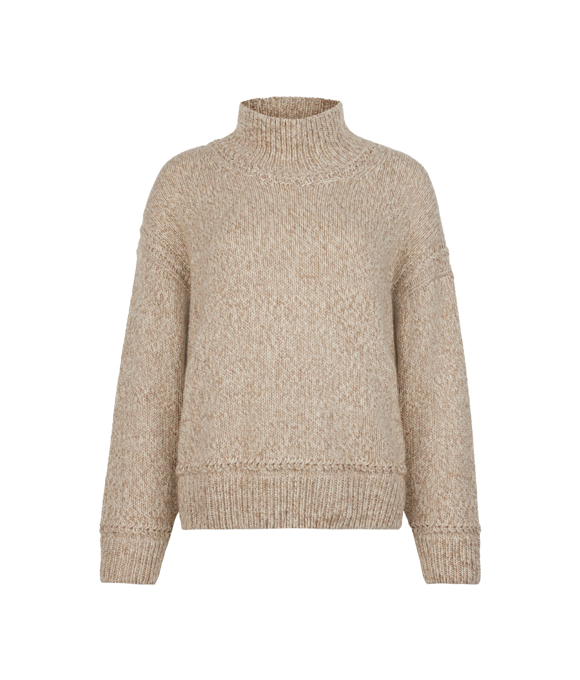 Pullover mit Trichterkragen aus ungefärbtem Kaschmirstrick Ultrasoft