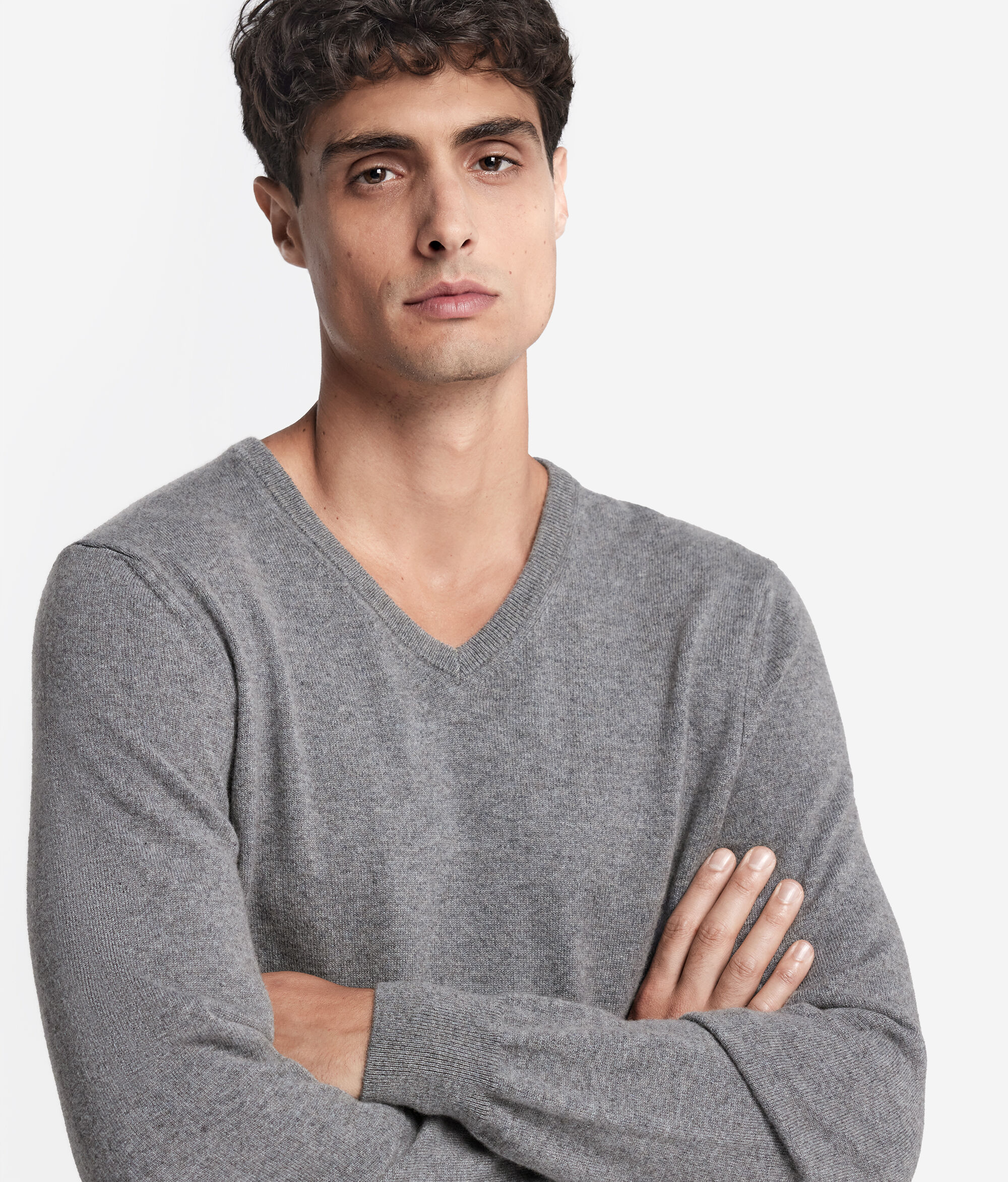 Camisola com Decote em V em Ultrasoft Cashmere
