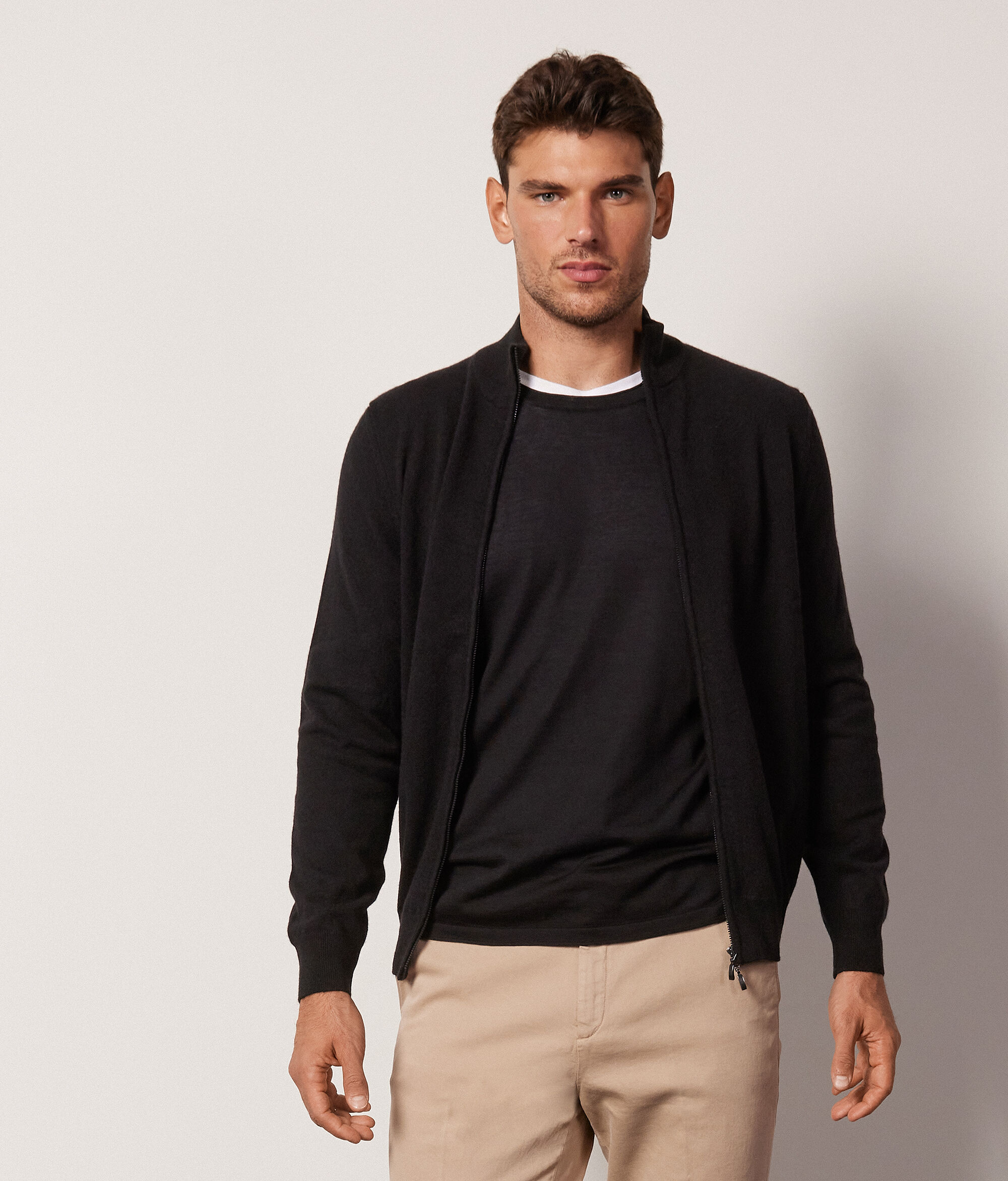Round-Neck Silk and Cotton Jumper