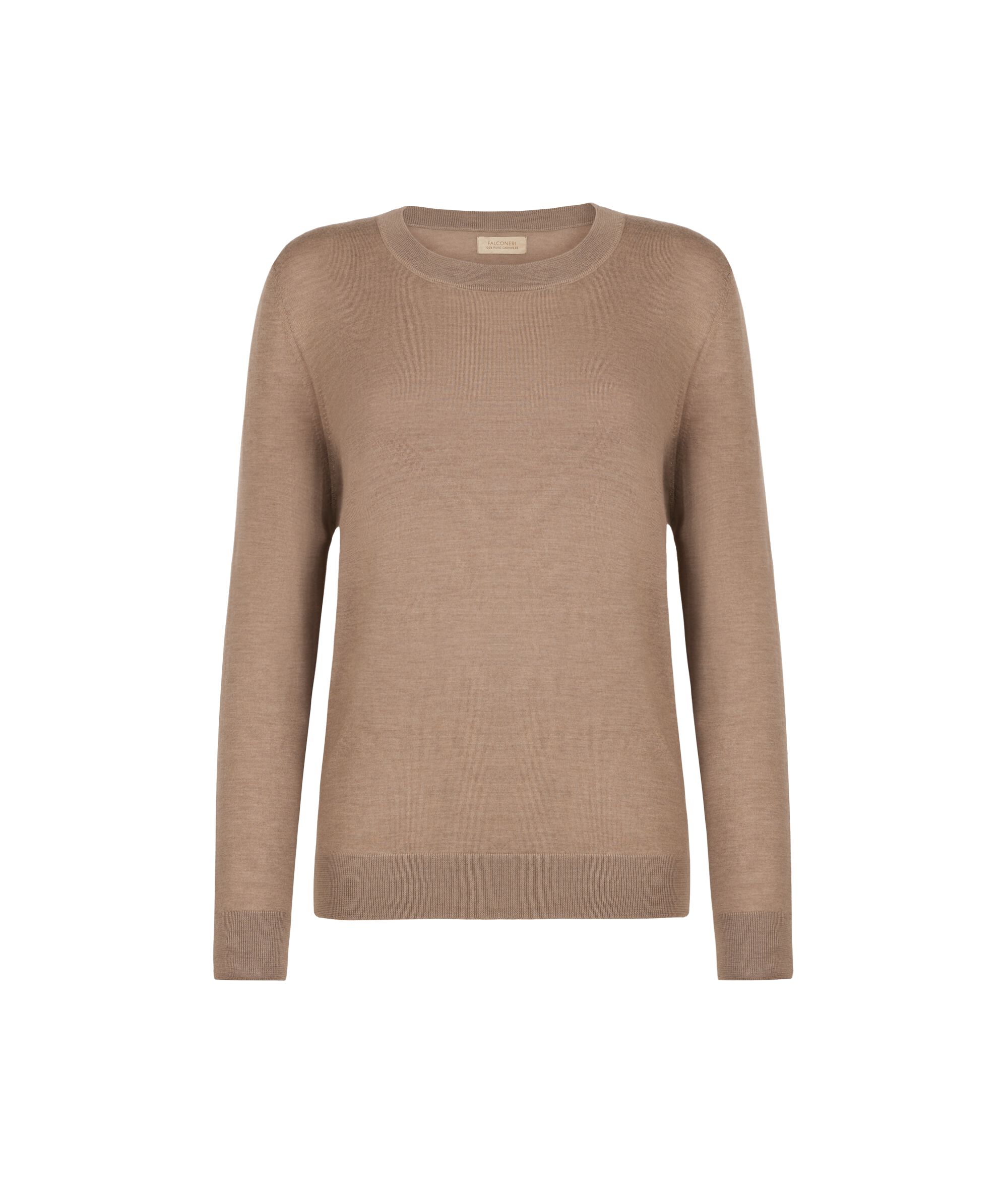 Jersey con cuello redondo de cashmere ultrafine