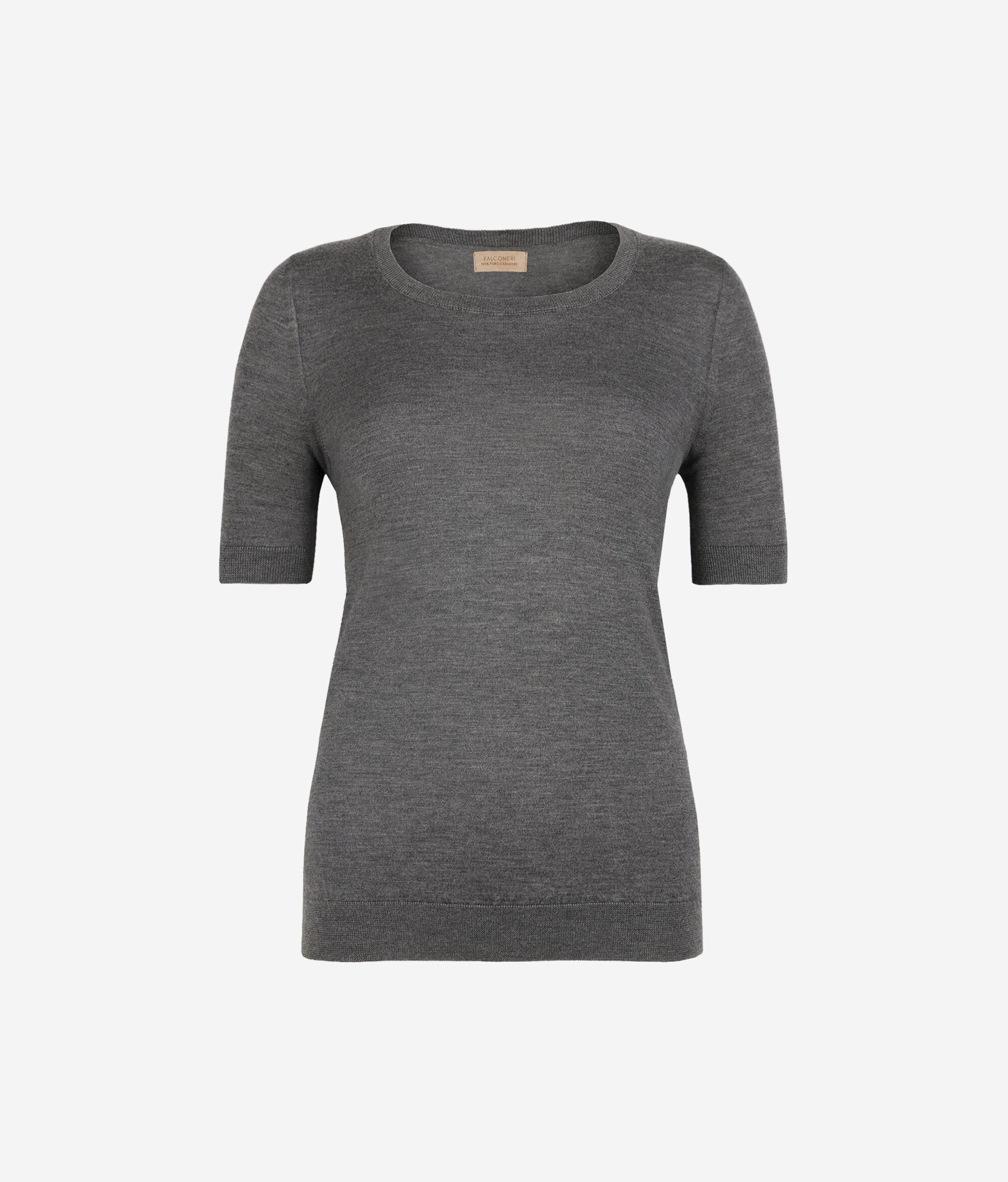 Short-Sleeved Round-Neck Ultrafine Cashmere Top