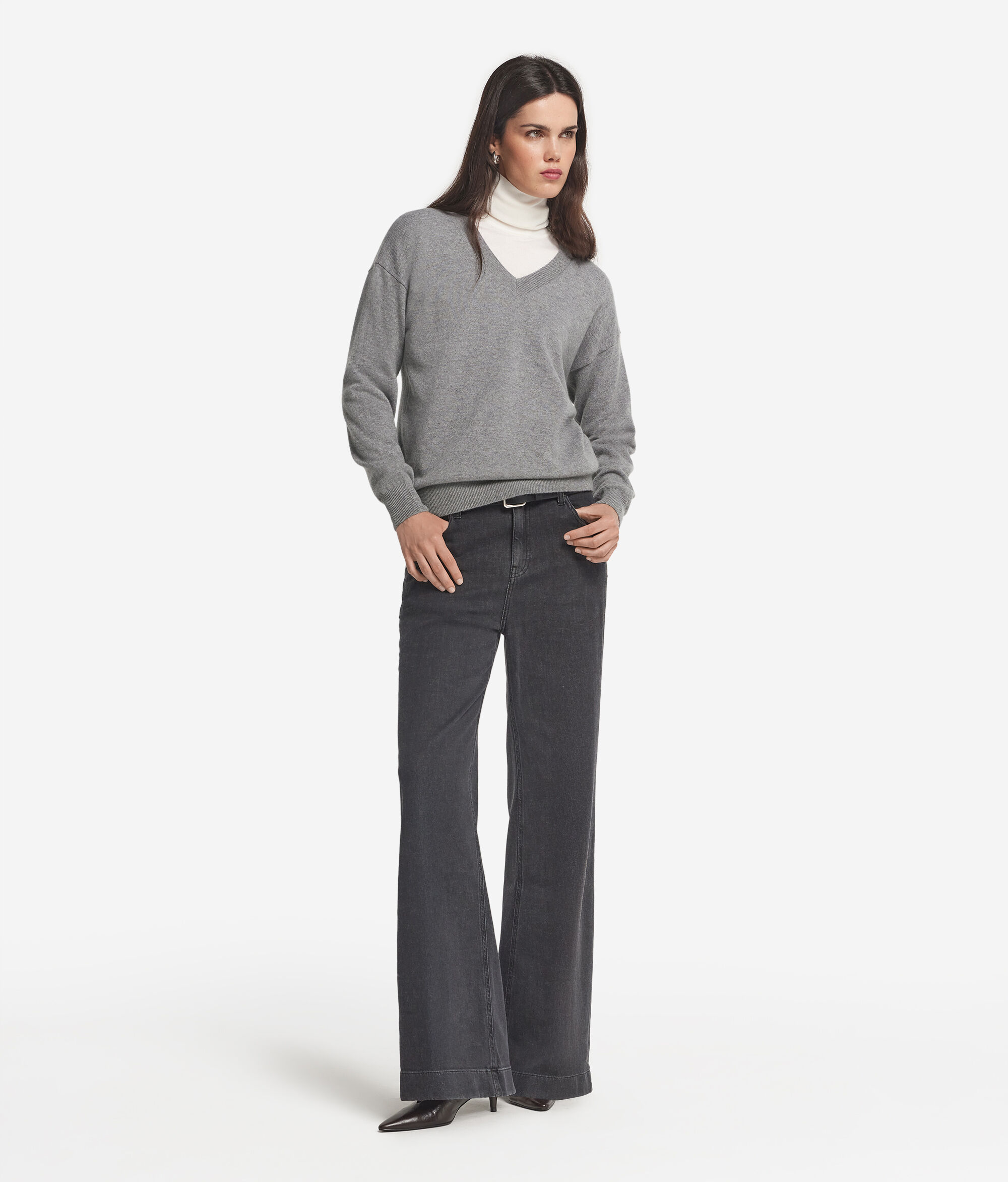 Jersei amb escot en punta de Cashmere Ultrasoft