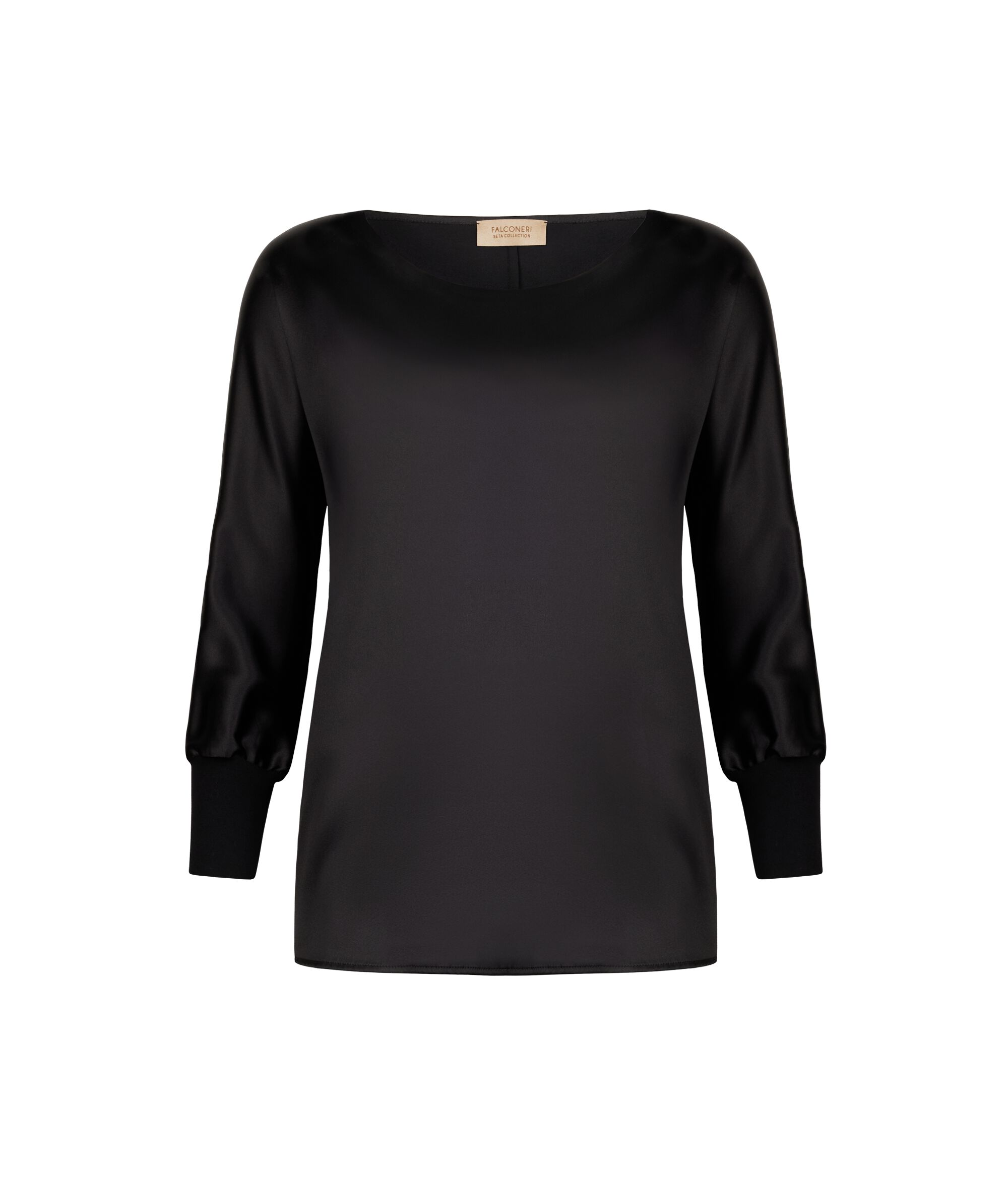 Round-Neck Silk Satin Jumper