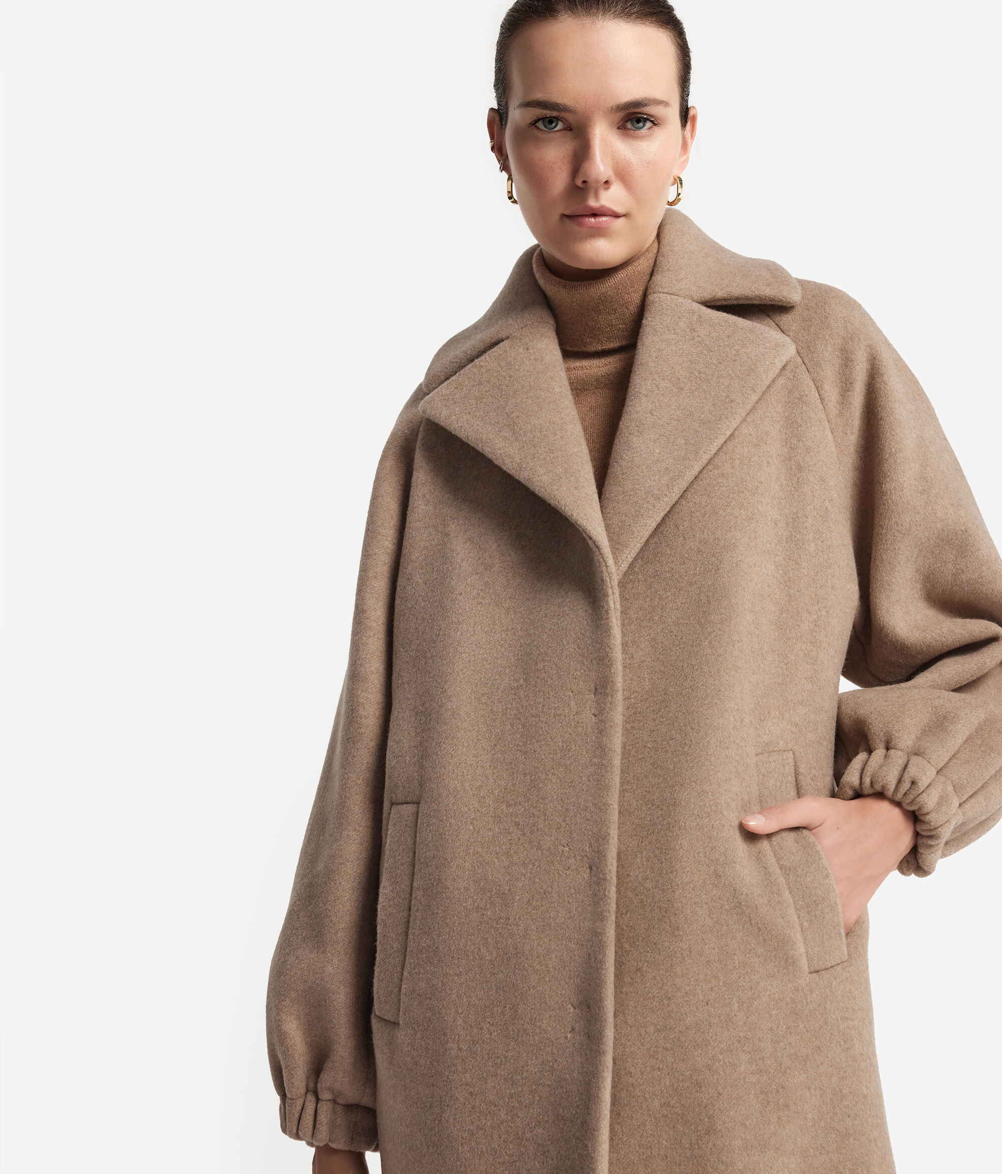 Abric amb màniga frunzida de Cashmere