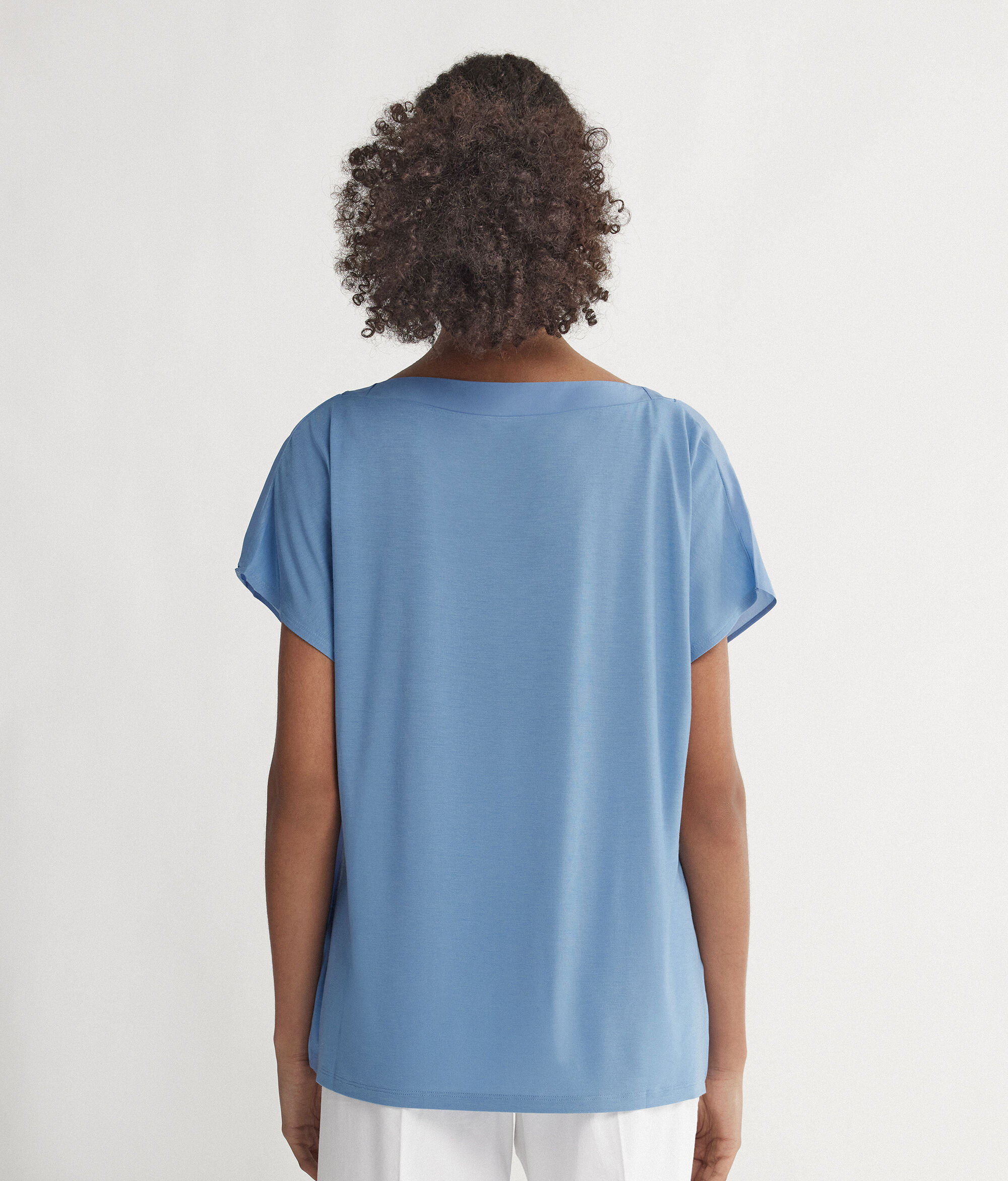 Silk V-Neck Kimono T-Shirt