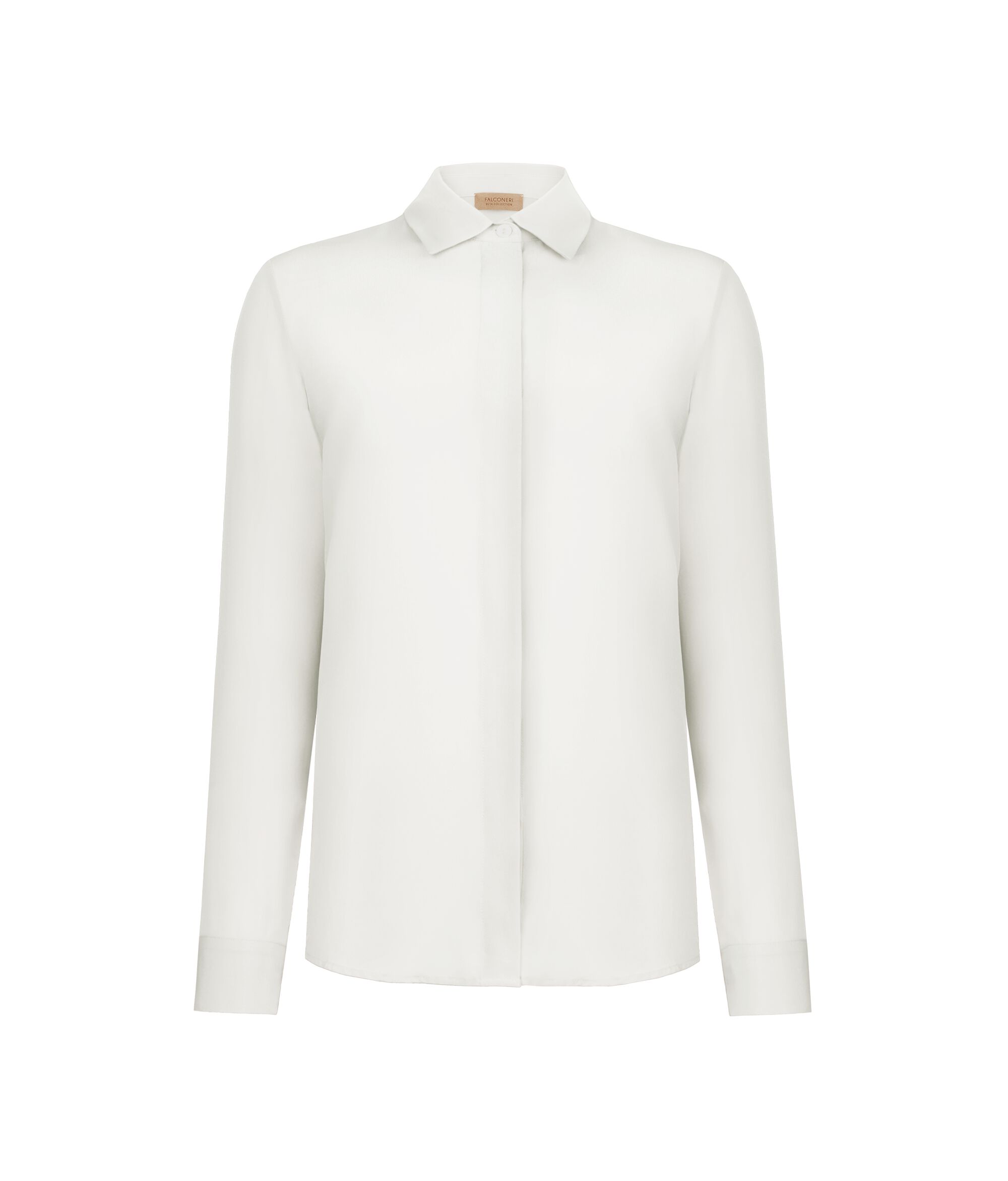 Camisa 100% seda com botões escondidos