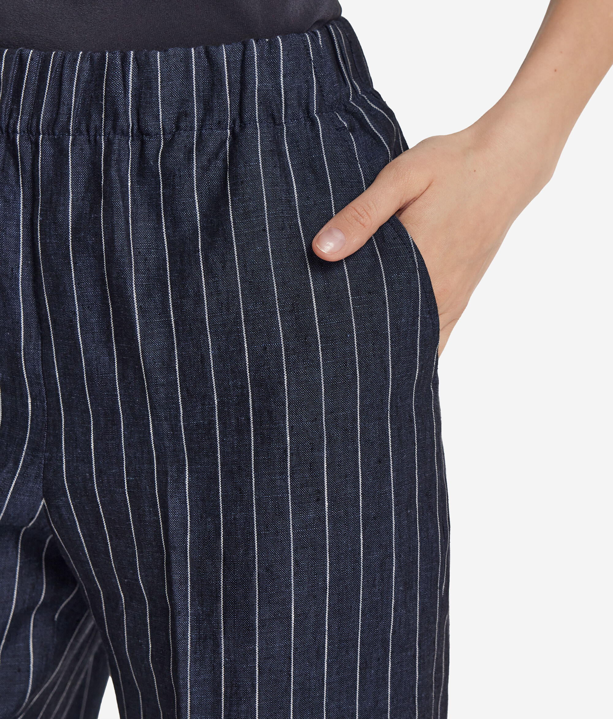 Nadelstreifenhose aus Leinen