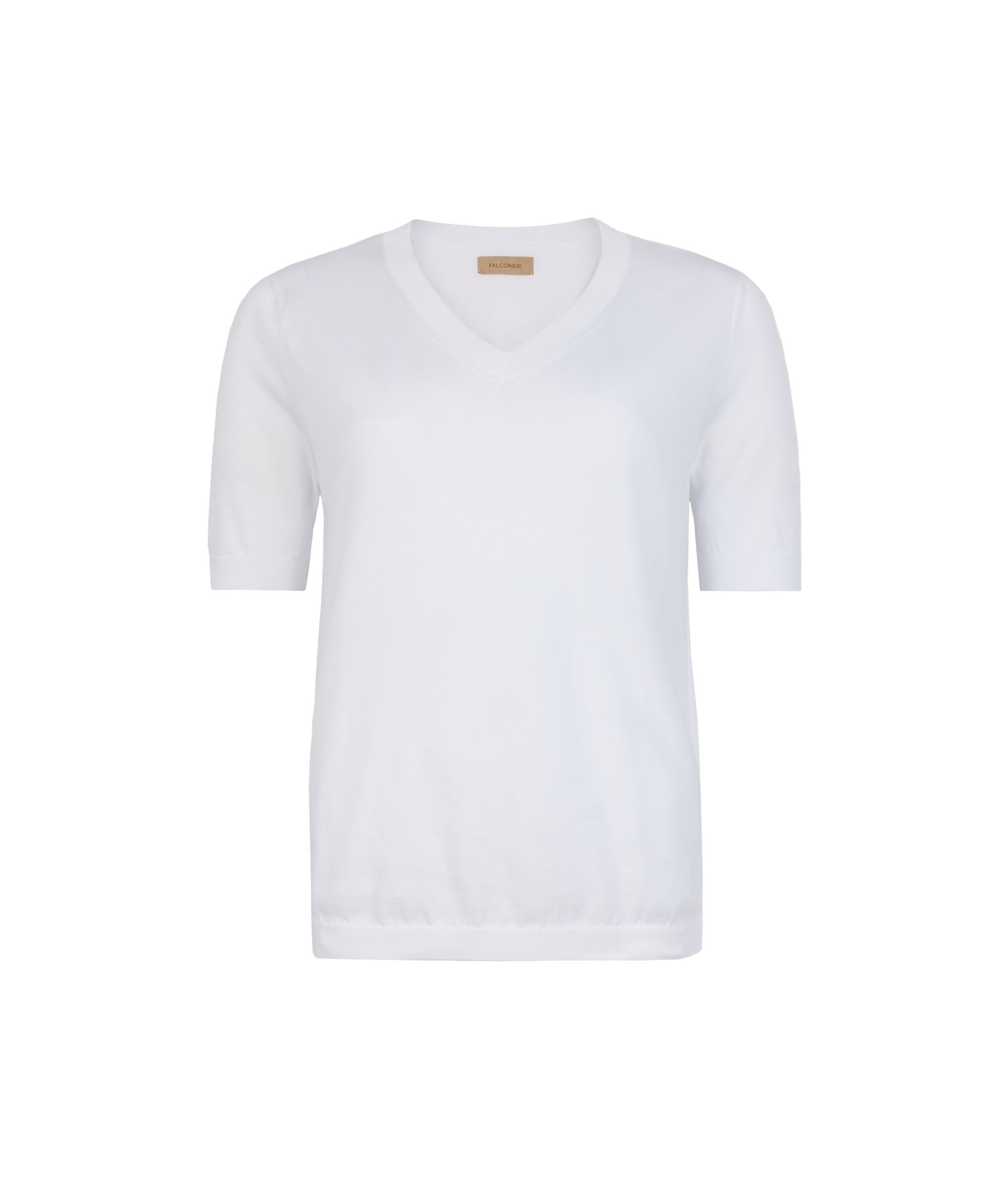 Bawełniany t-shirt z dekoltem w serek