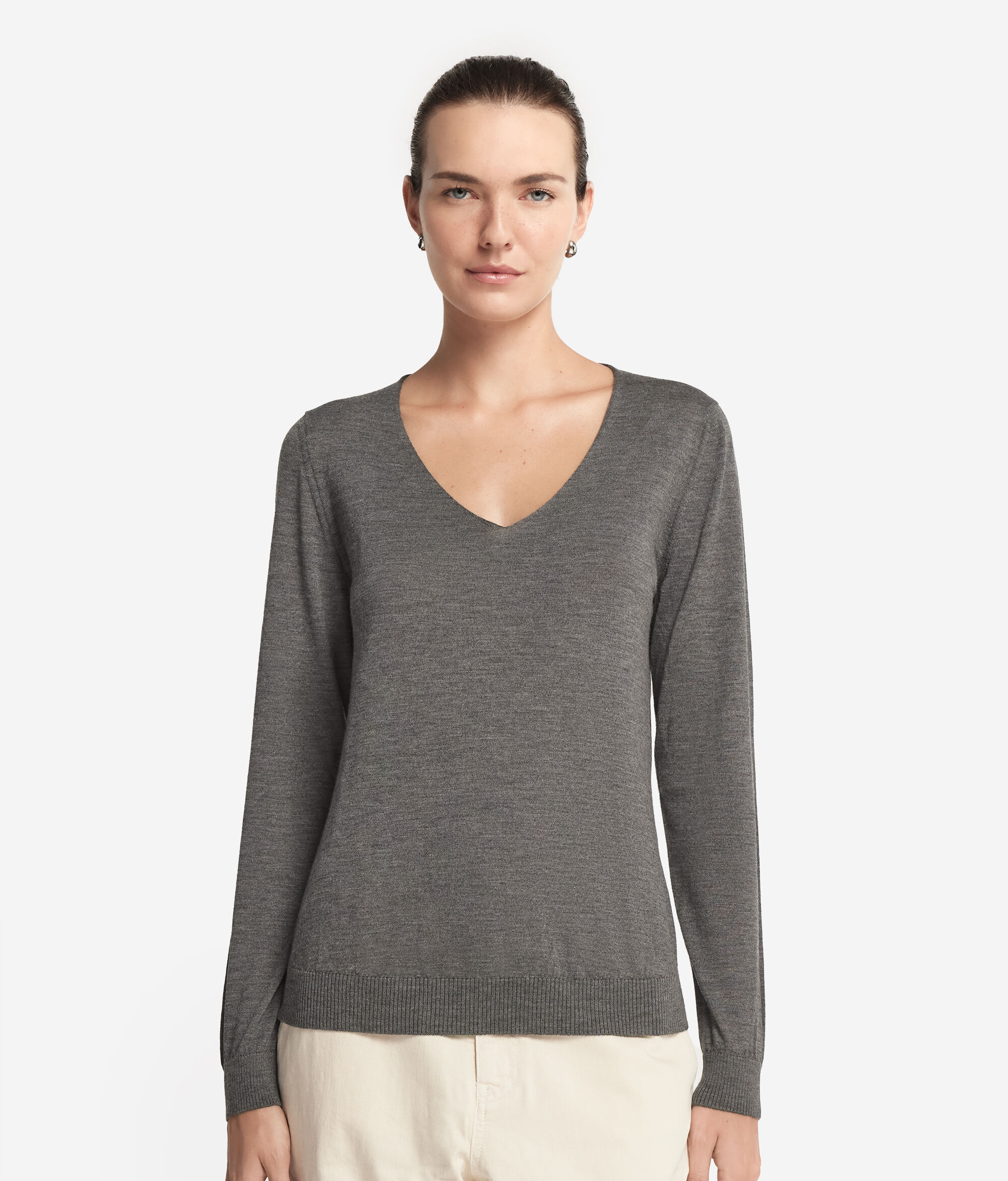 Pullover mit V-Ausschnitt aus Kaschmir Ultrafine