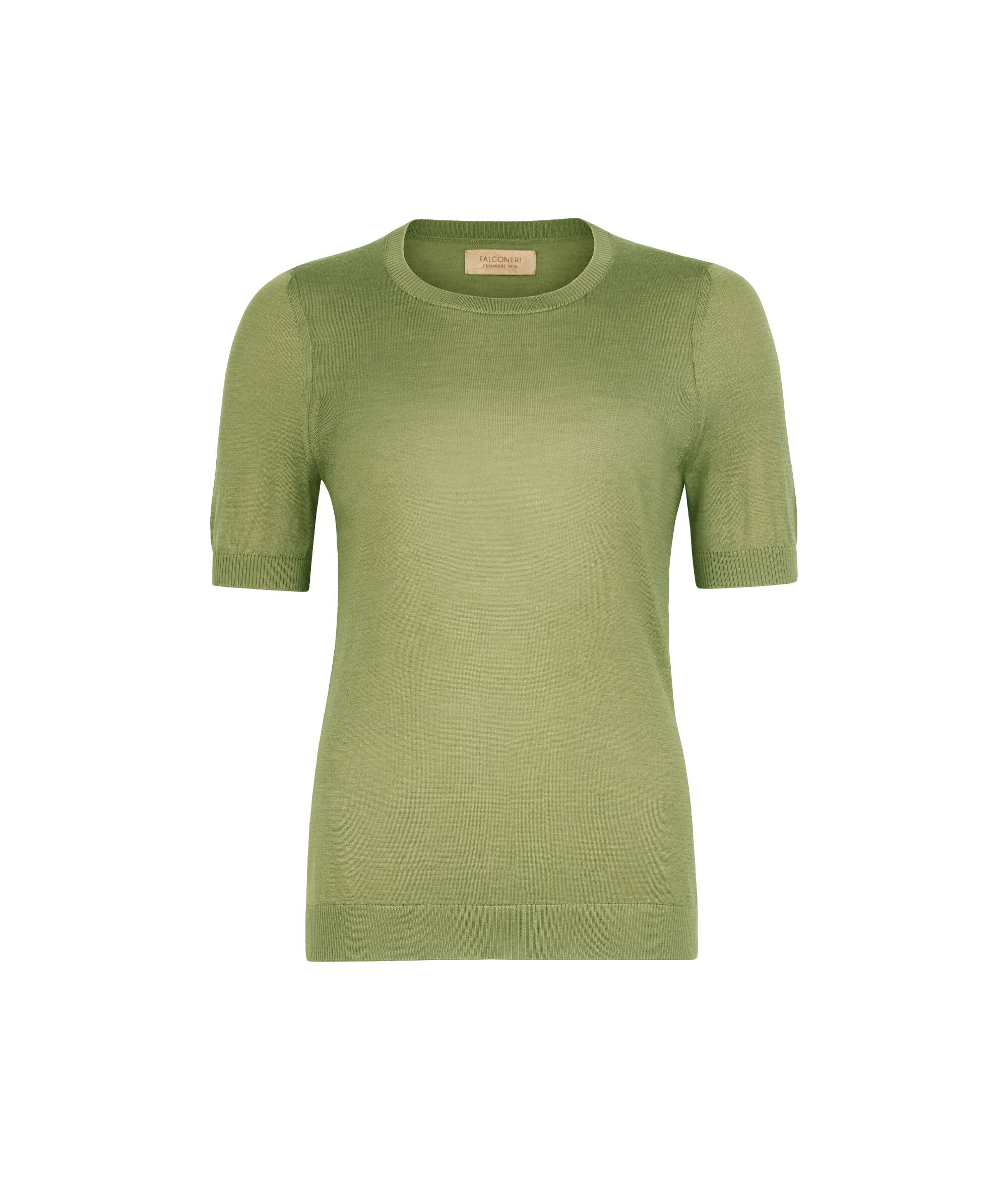 Short-Sleeved Silkfine Cashmere crew neck