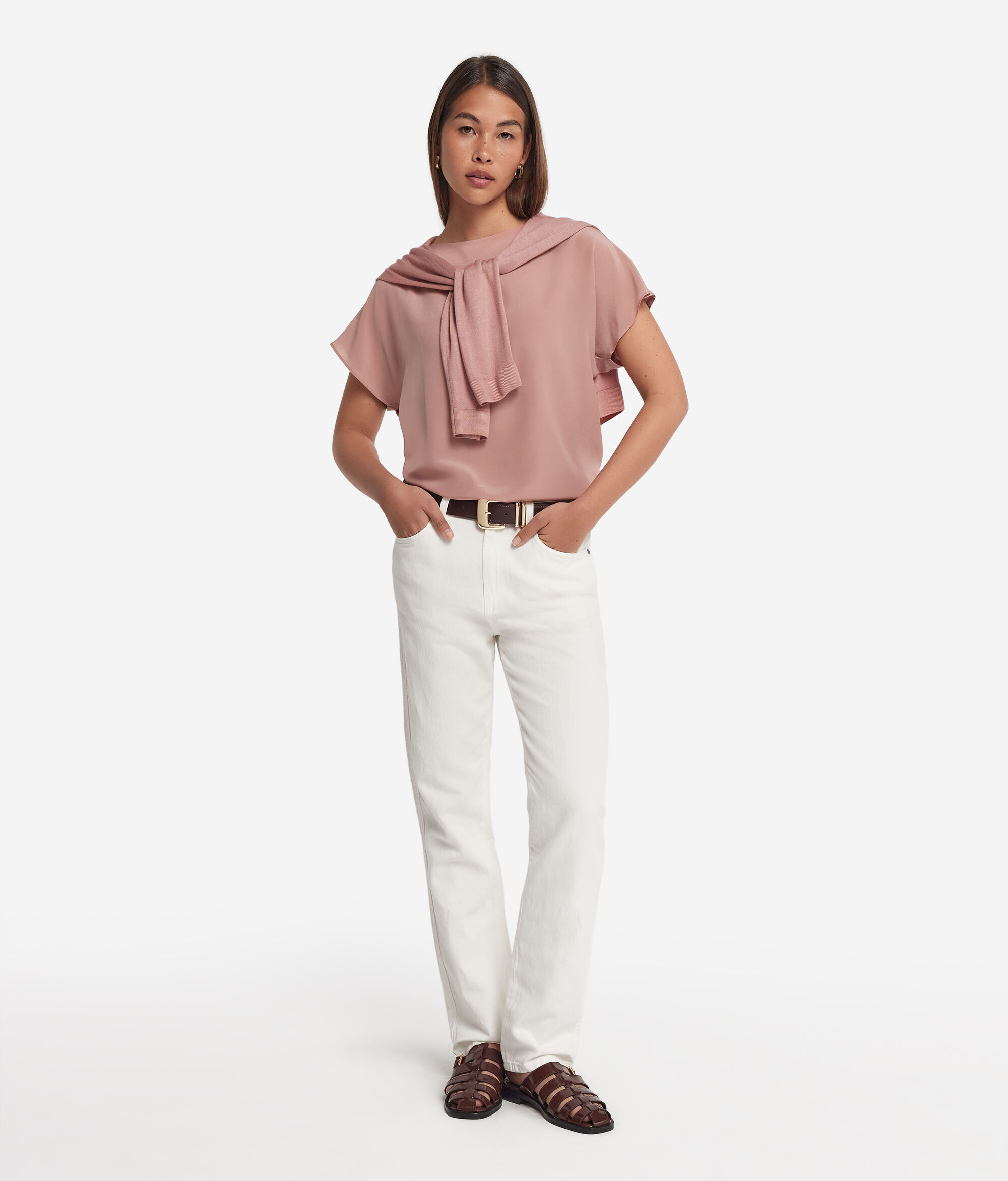 Silk and Modal Boat-Neck T-Shirt