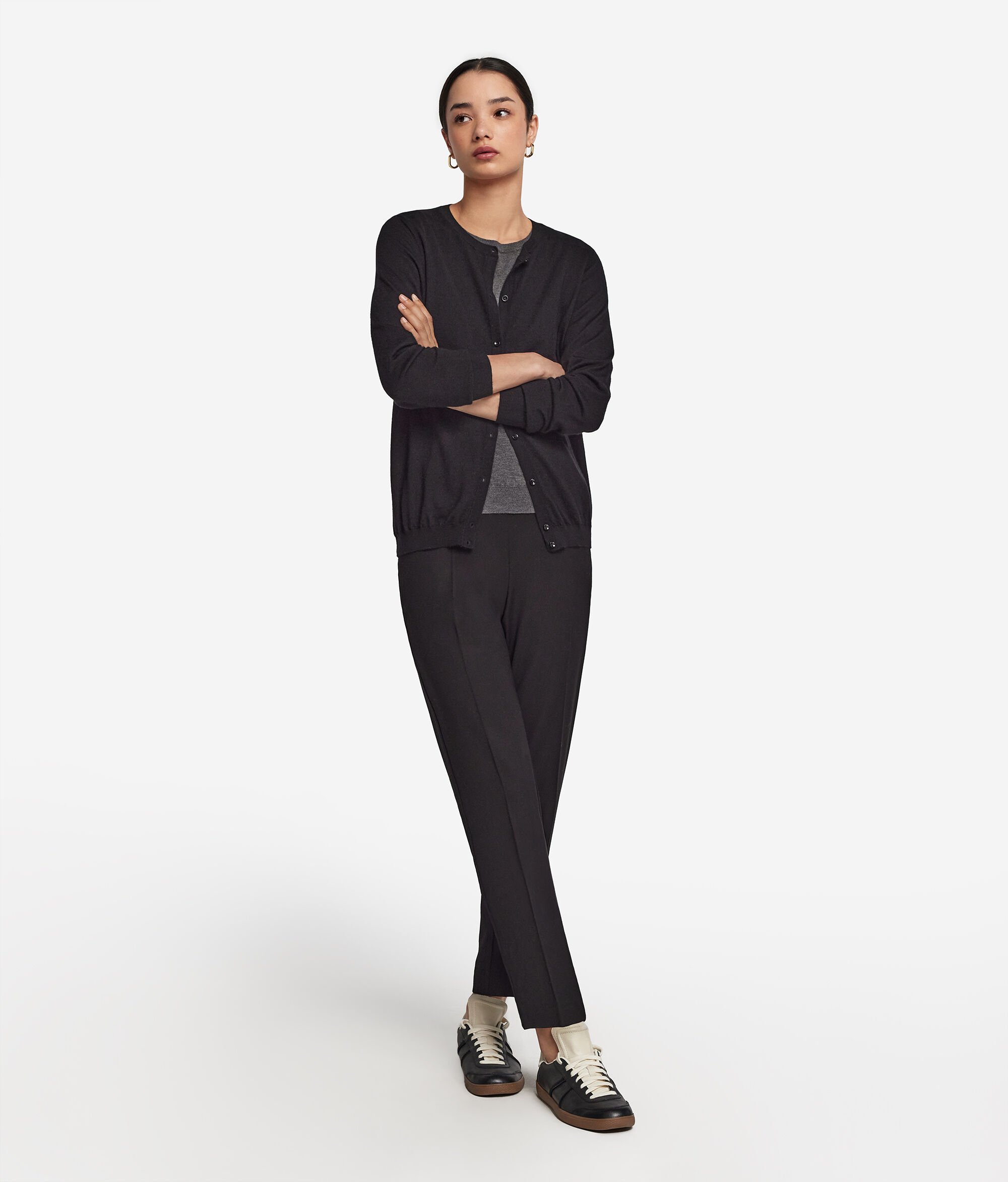 Rebeca con cuello redondo de cashmere ultrafine