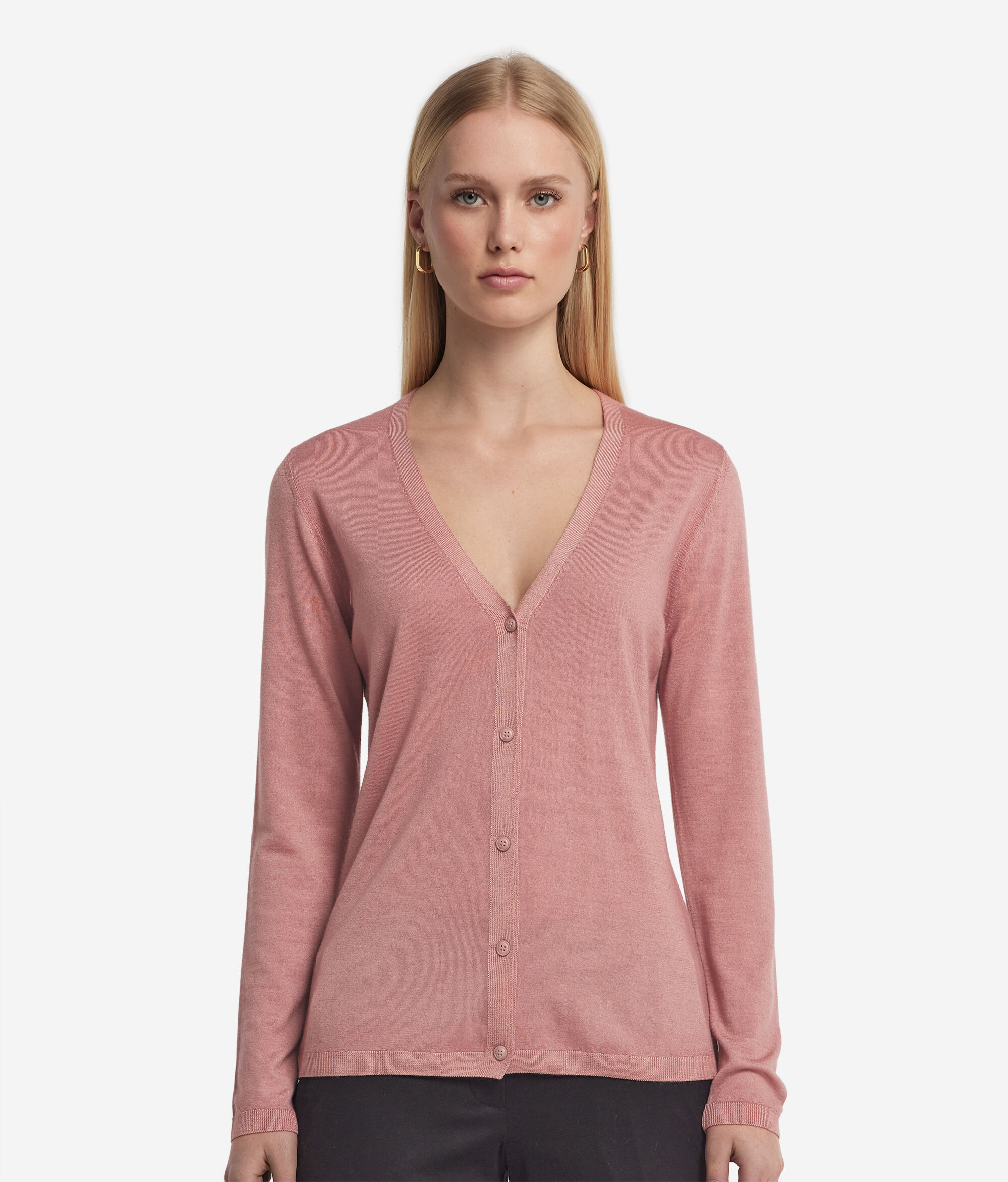 Strickjacke mit V-Ausschnitt aus Kaschmir Ultrafine