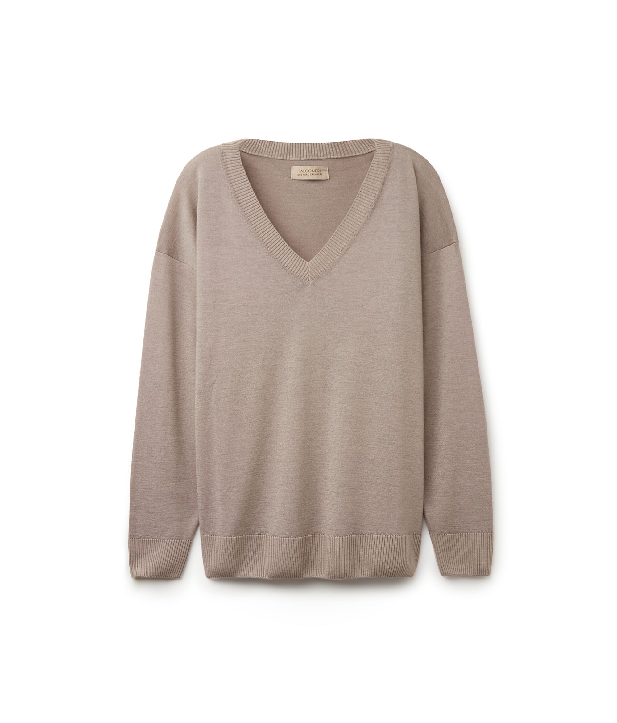 V-Neck Cashmere Jumper with Slits