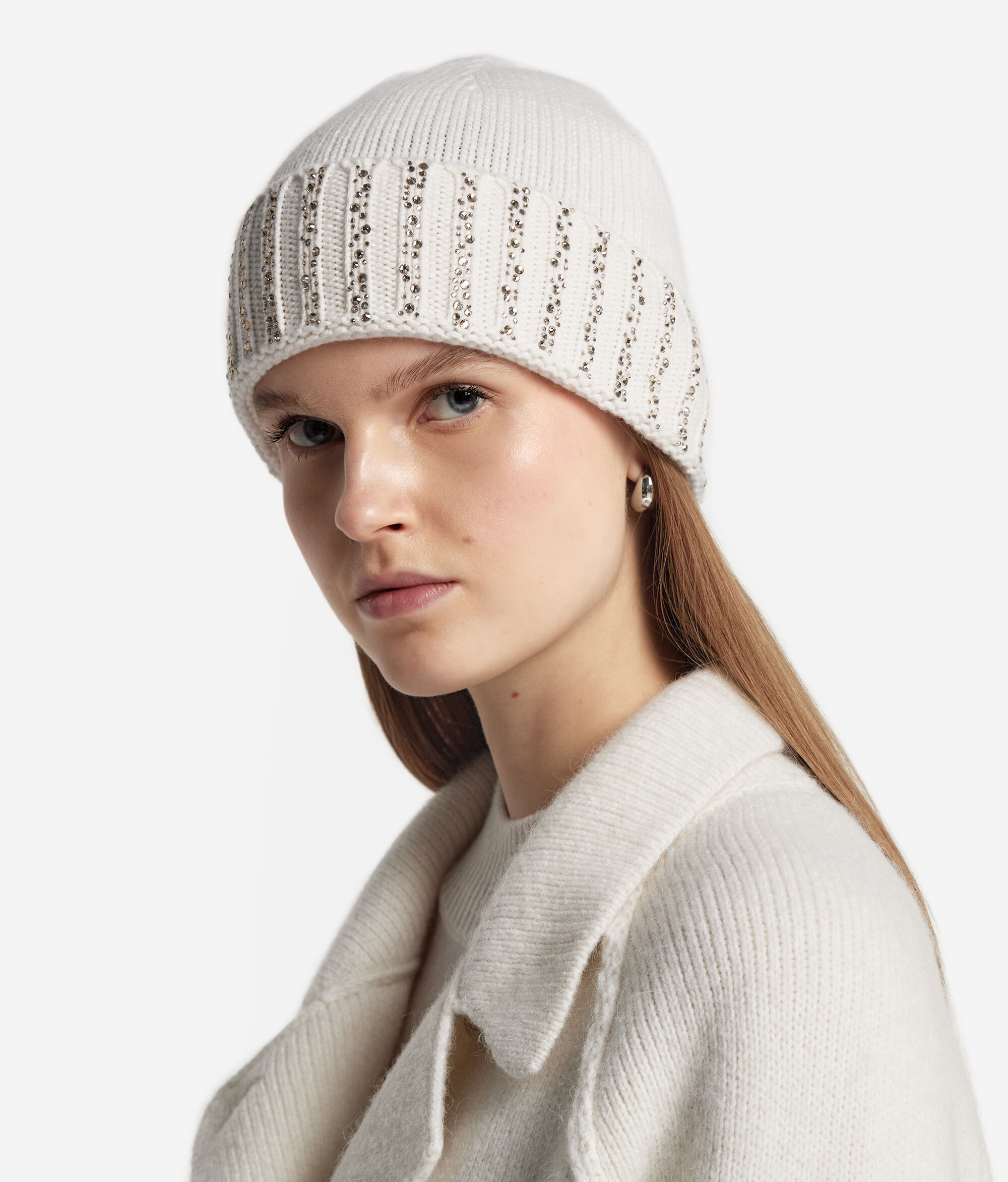 Cappello con Strass in Cashmere