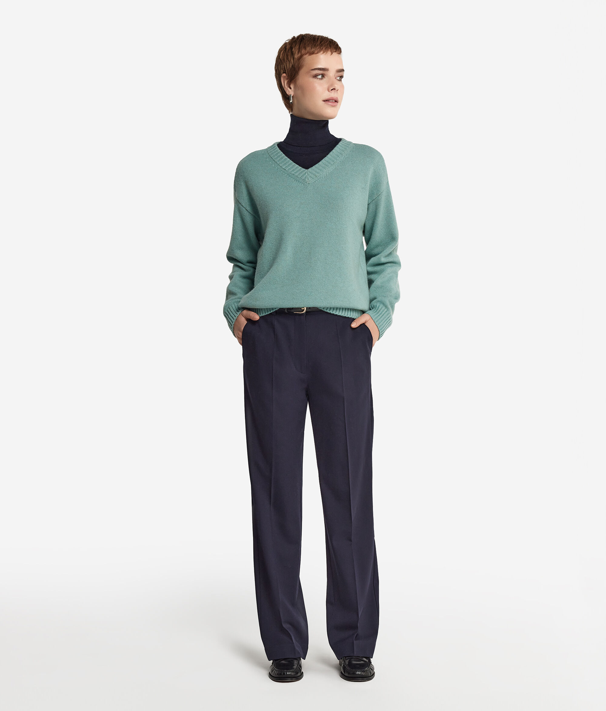 Ultrasoft Cashmere V-Neck Jumper with Set-In Sleeves