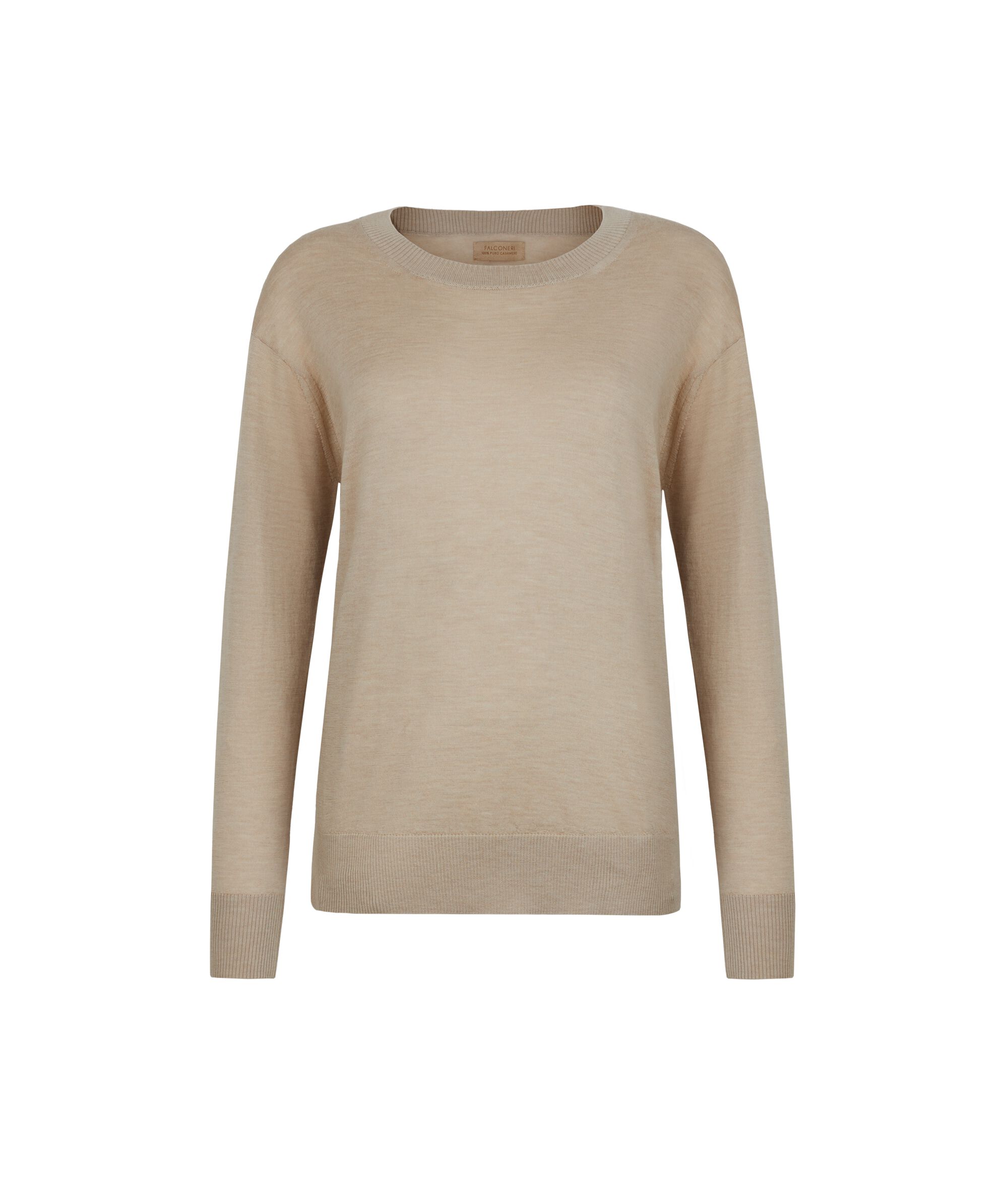 Round-Neck Cashmere Jumper with Slits