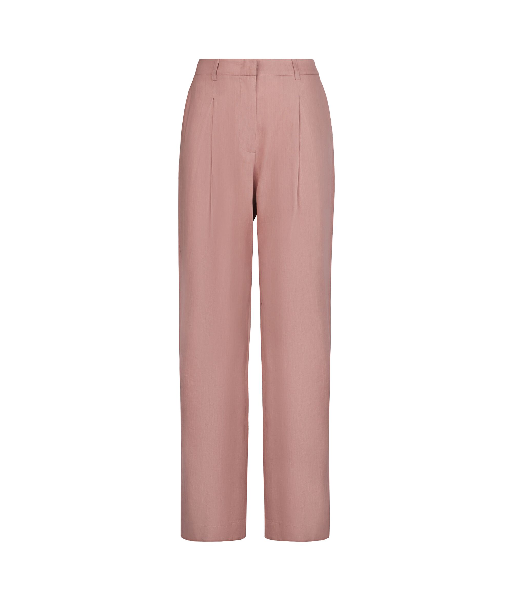 Linen Viscose Wide-Leg Trousers