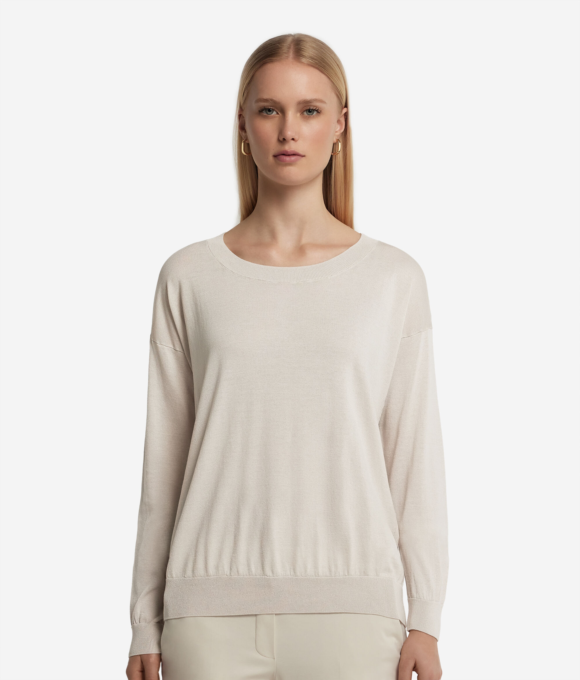 Silk and Cotton Round-Neck Jumper