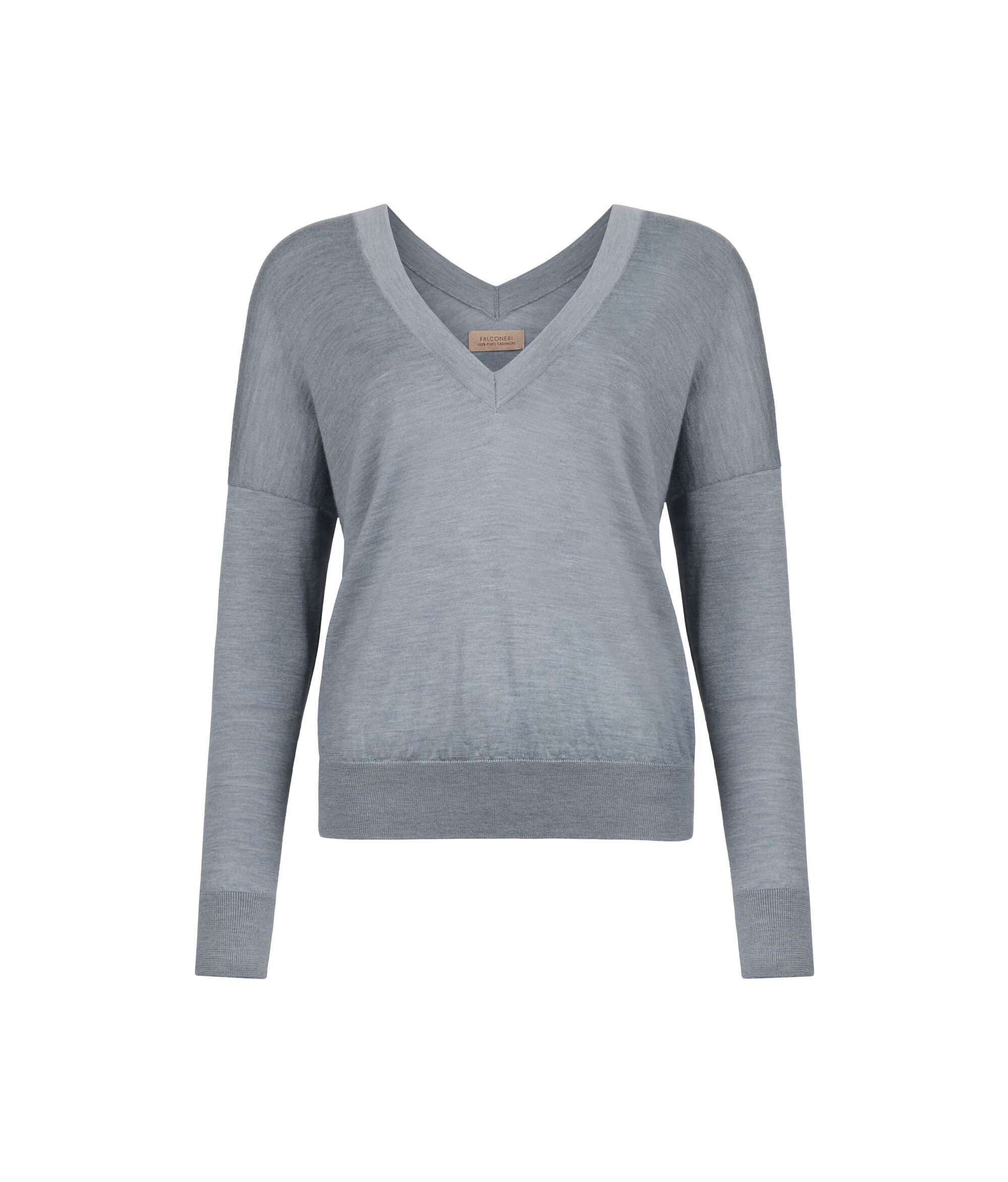 Maglia con Doppio Scollo a V in Cashmere Ultrafine