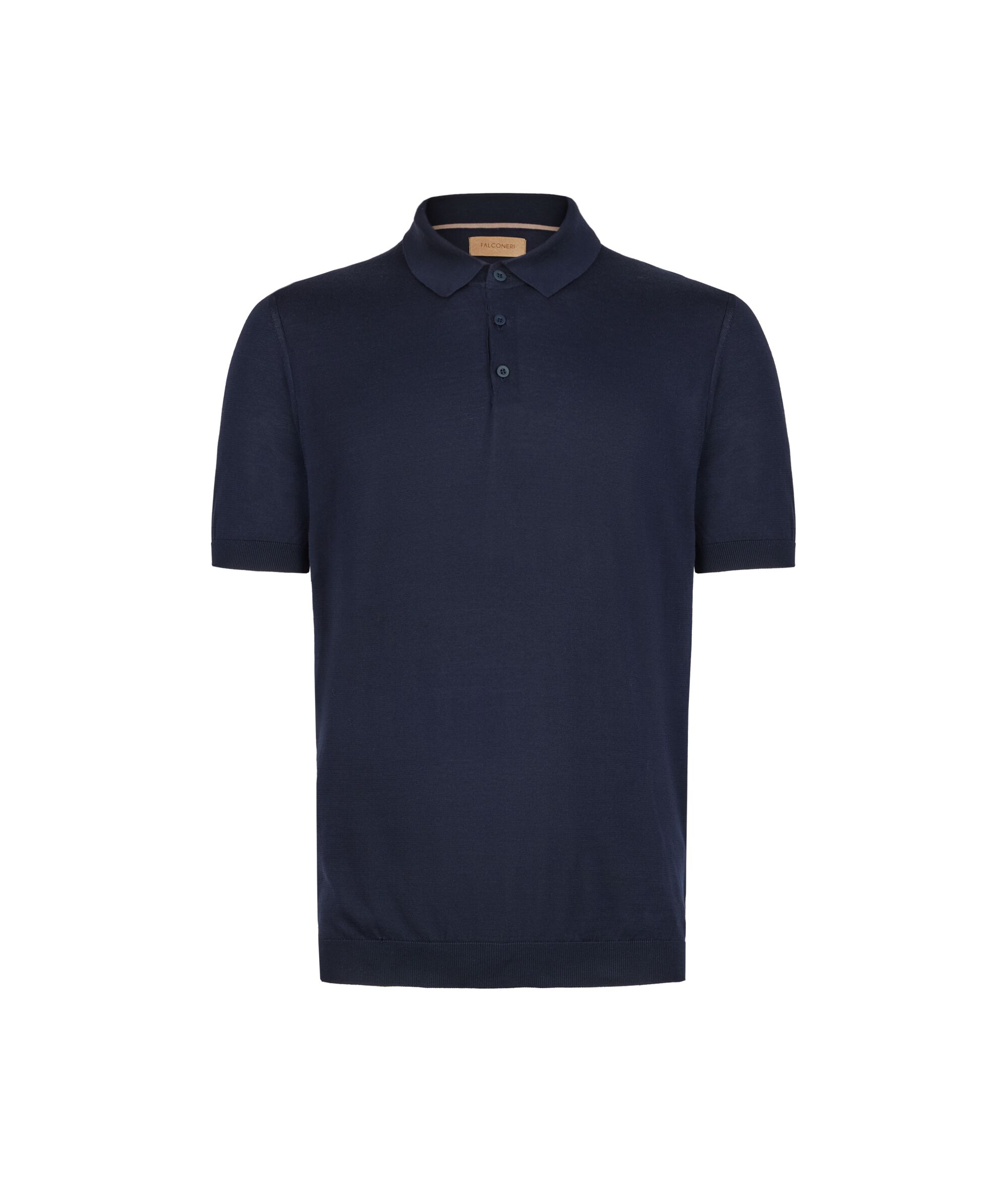 Polo à manches courtes en coton frais Colore Bleu Marine
