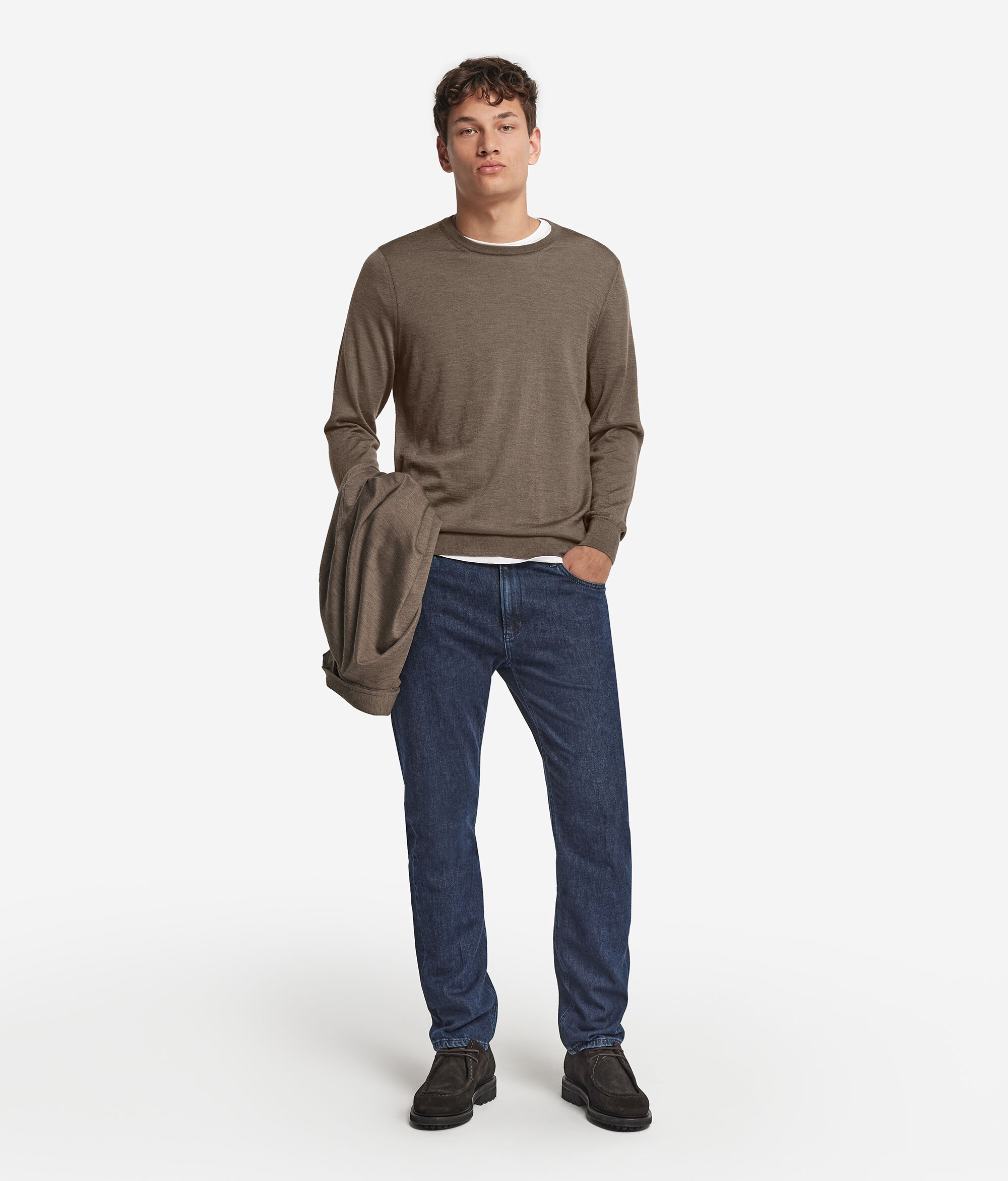 Pull homme en cachemire ultra-fin à col rond