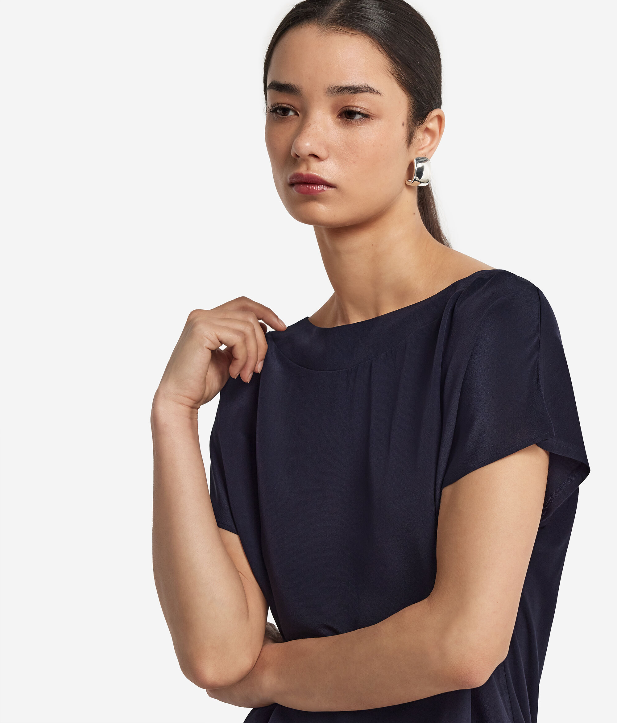 Silk and Modal Boat-Neck T-Shirt