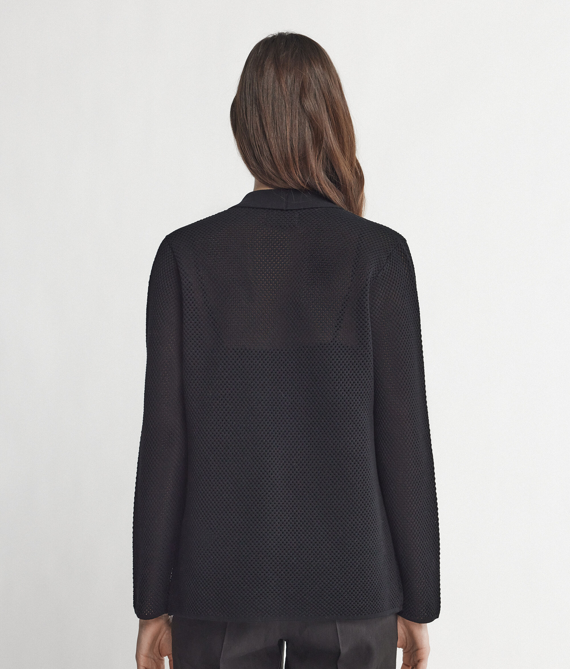 Chaqueta calada bicolor