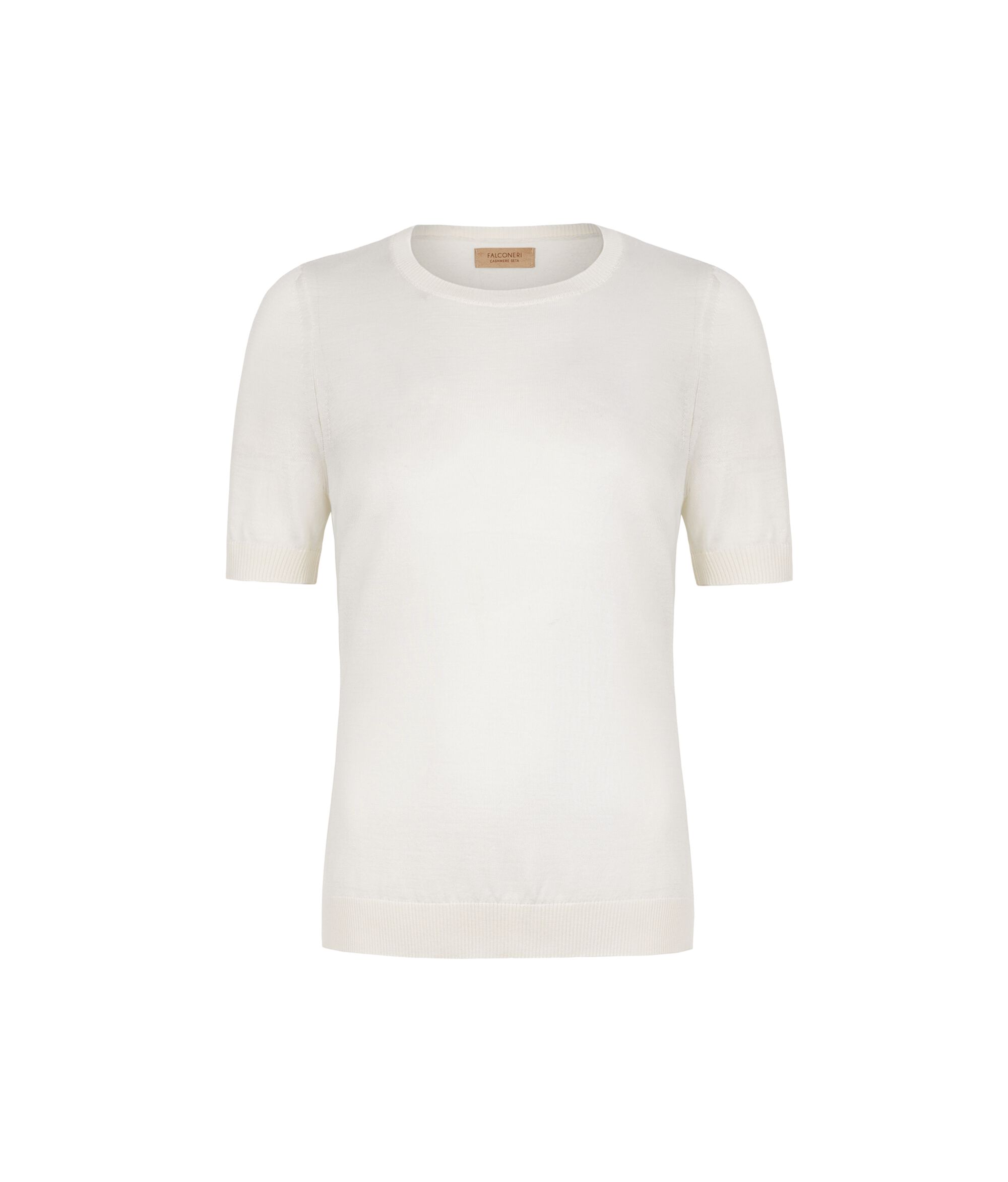 Rundhals-Tshirt mit kurzen Ärmeln aus Silkfine