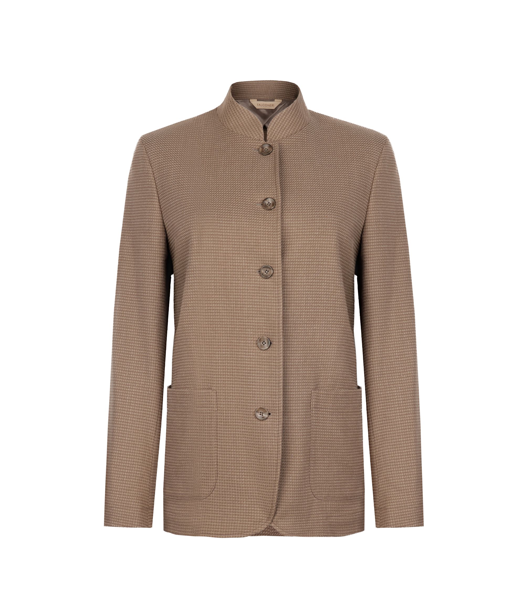 Chaqueta pata de gallo en cashmere y seda