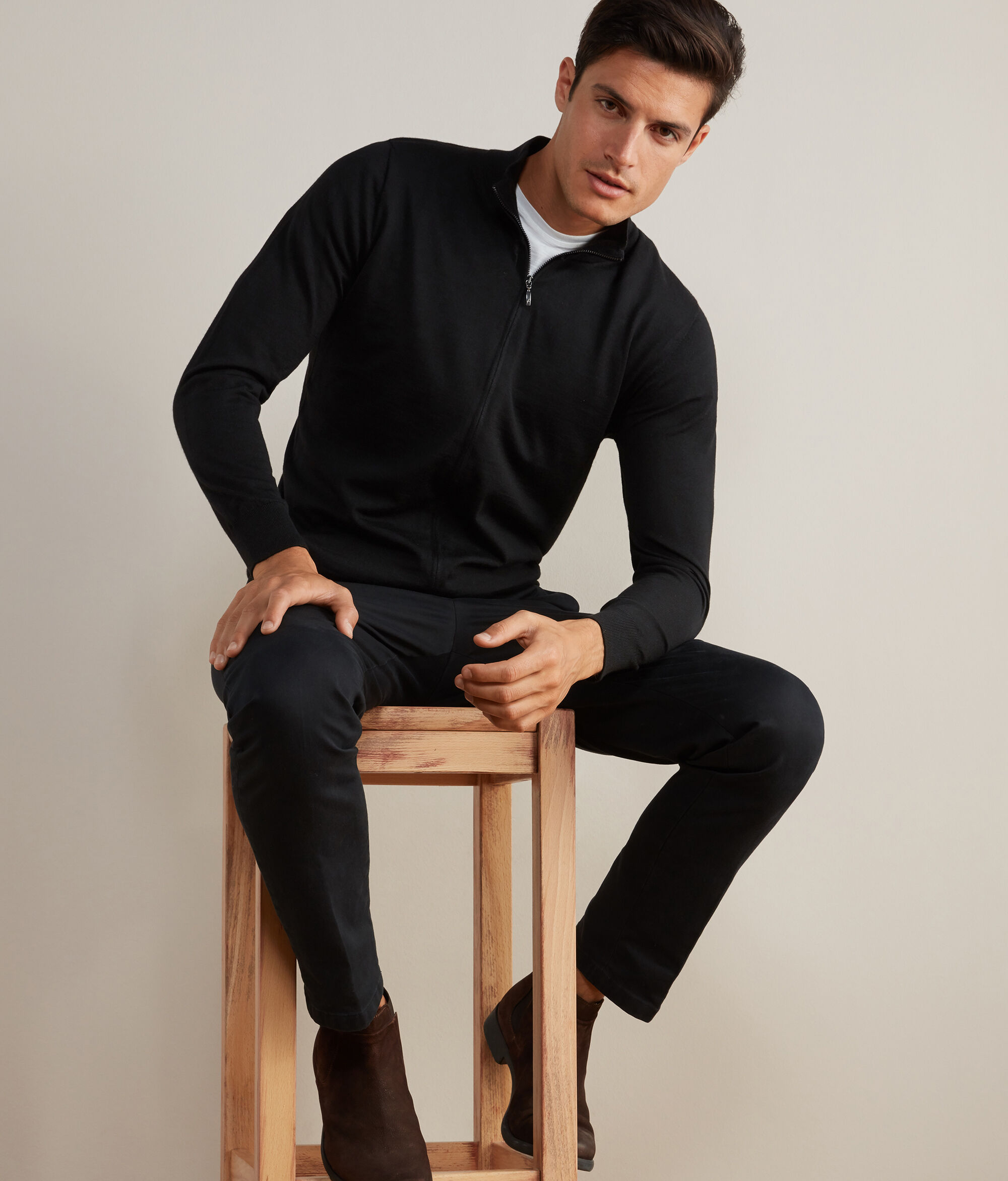 Cardigan con Zip in Cashmere