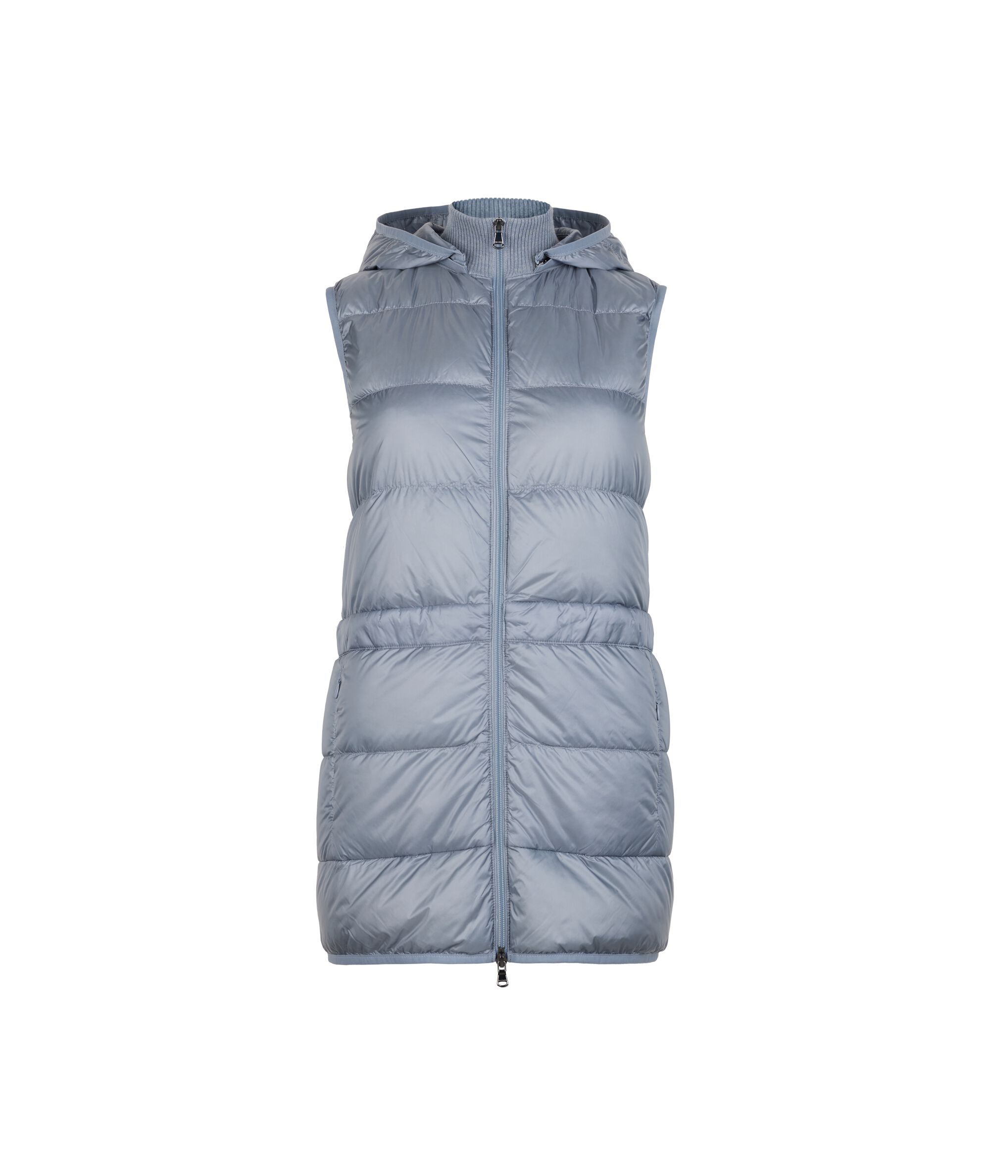 Cashmere Sleeveless Short Quilted Jacket with Drawstring